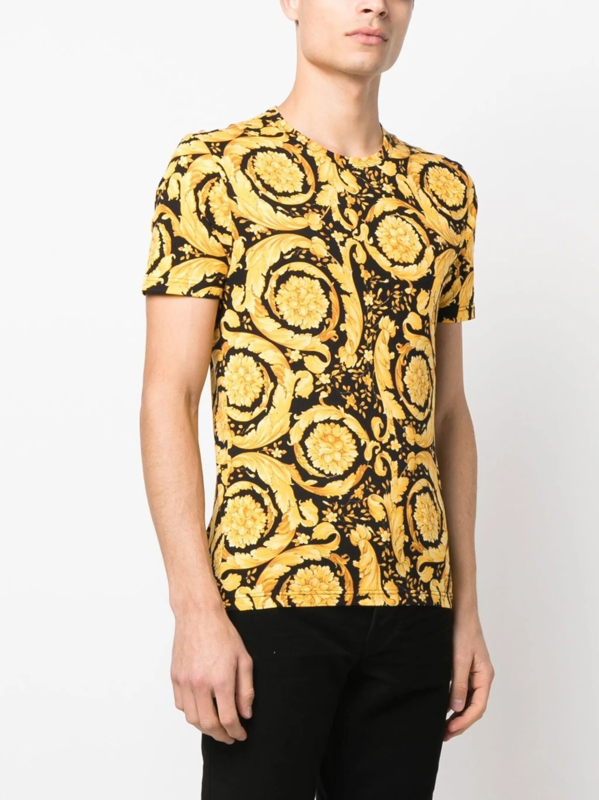 baroque-print crew neck T-shirt