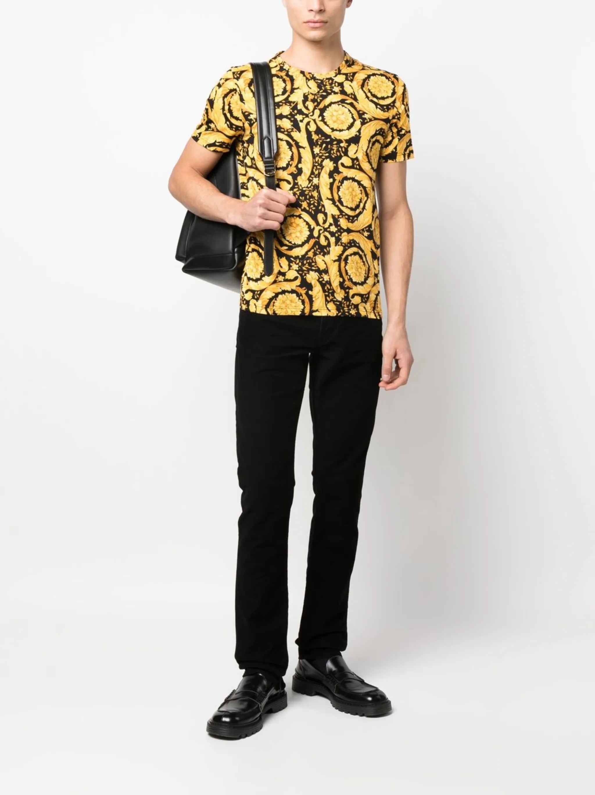 baroque-print crew neck T-shirt