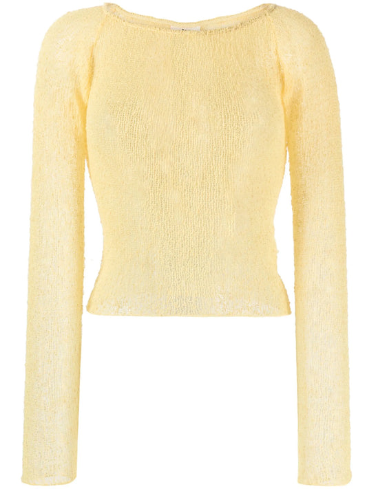 Beckie open-knit sheer top