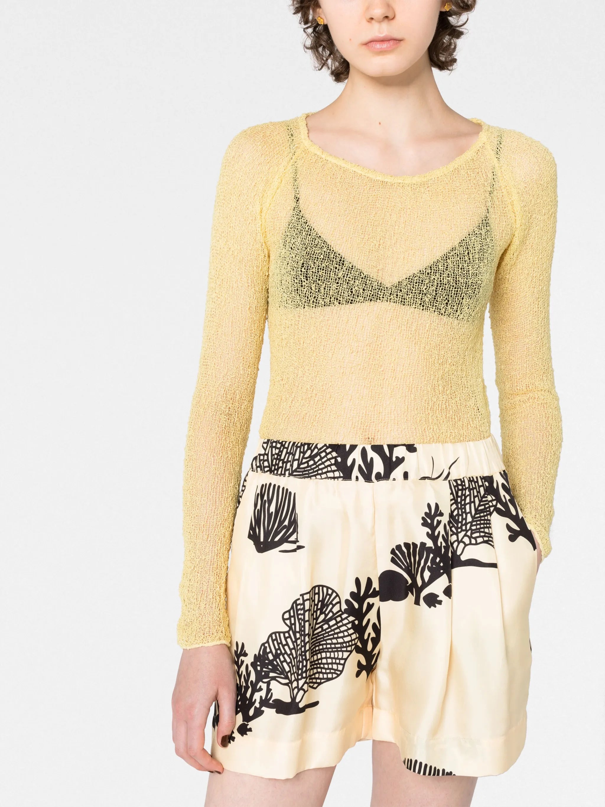 Beckie open-knit sheer top