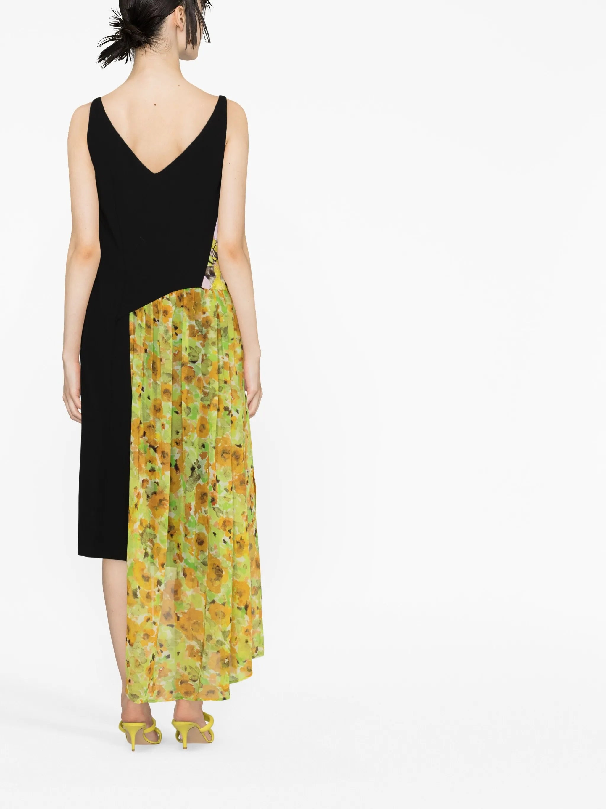 multi-panel sleeveless dress