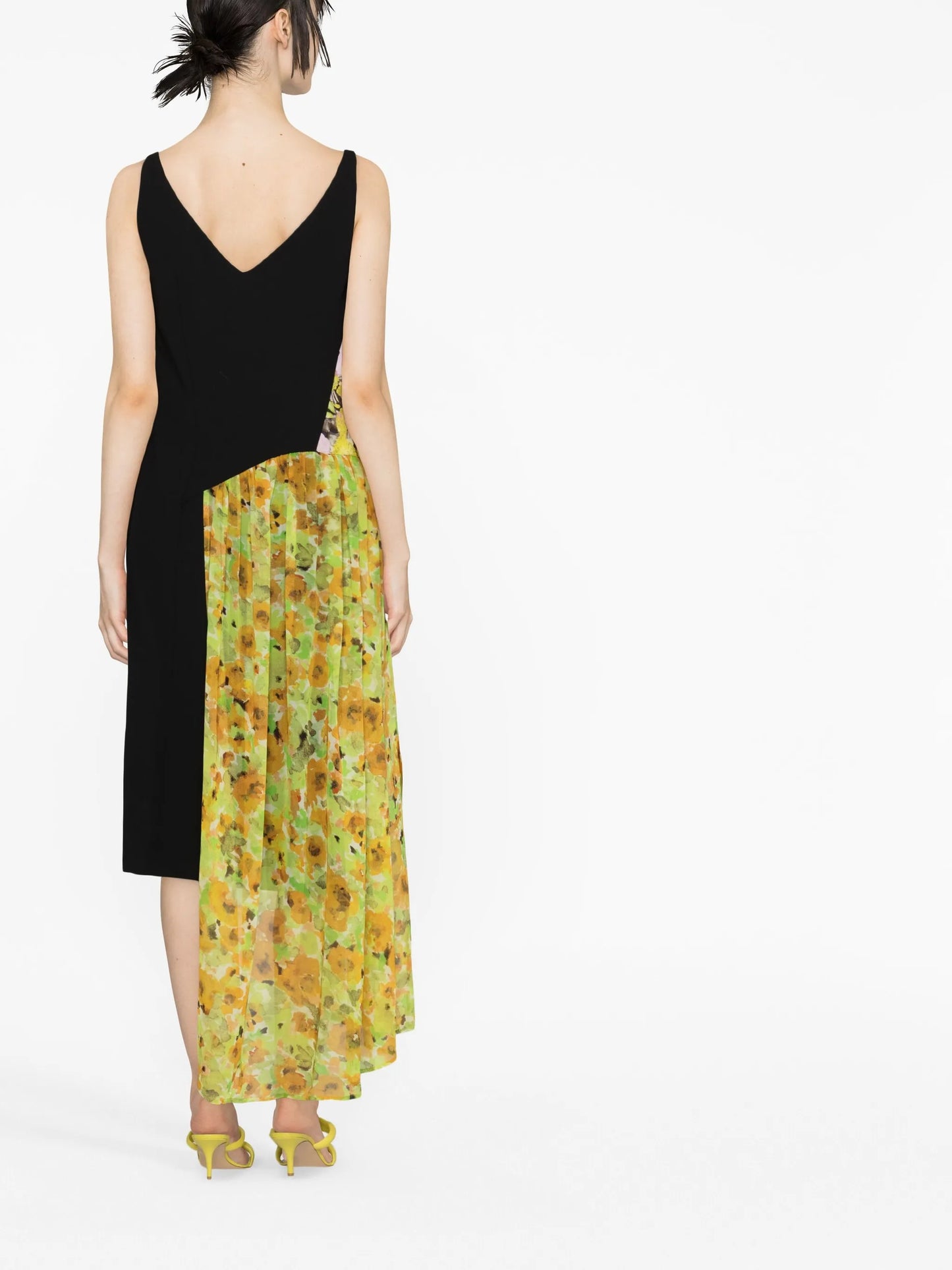 multi-panel sleeveless dress