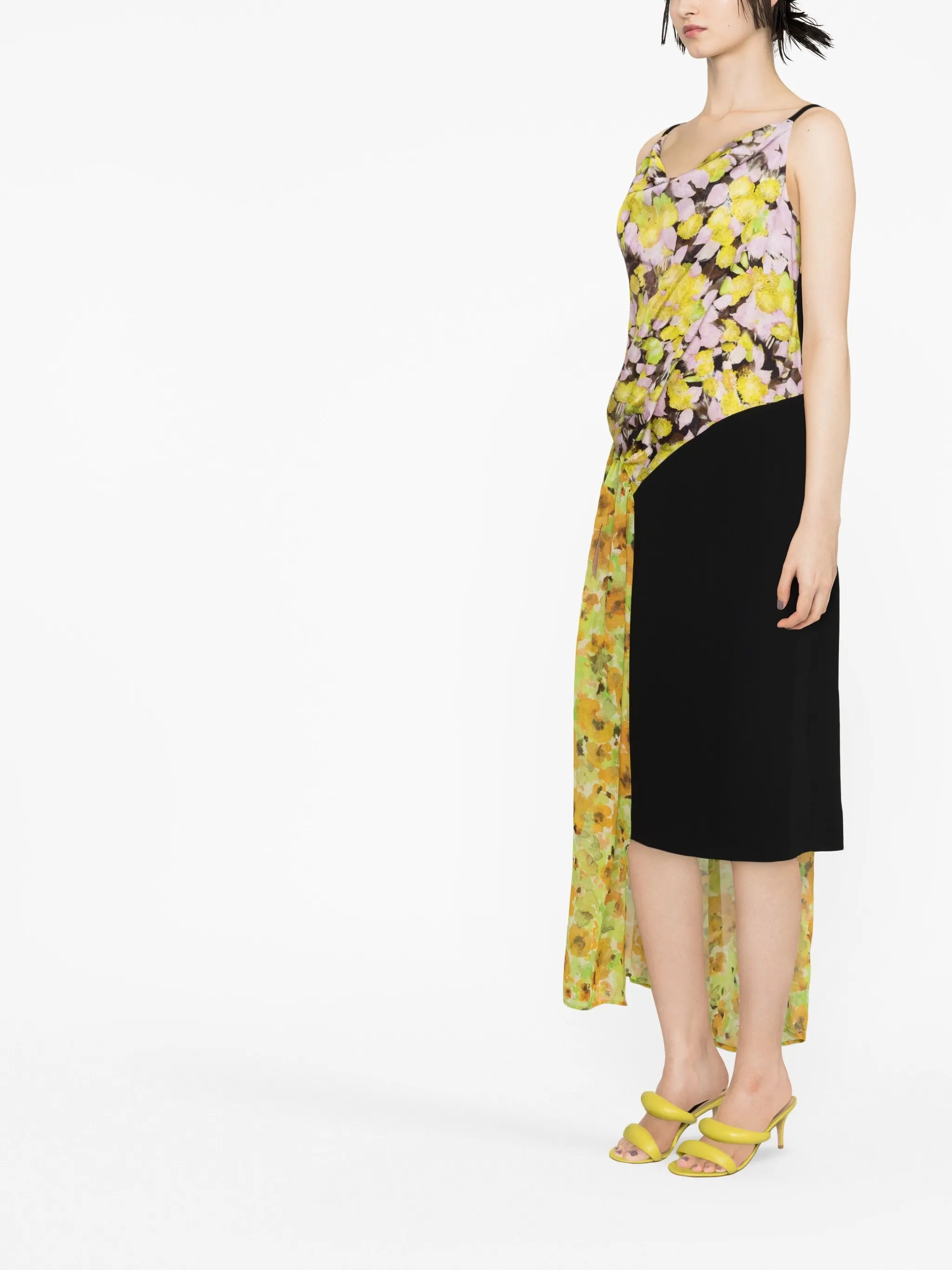multi-panel sleeveless dress