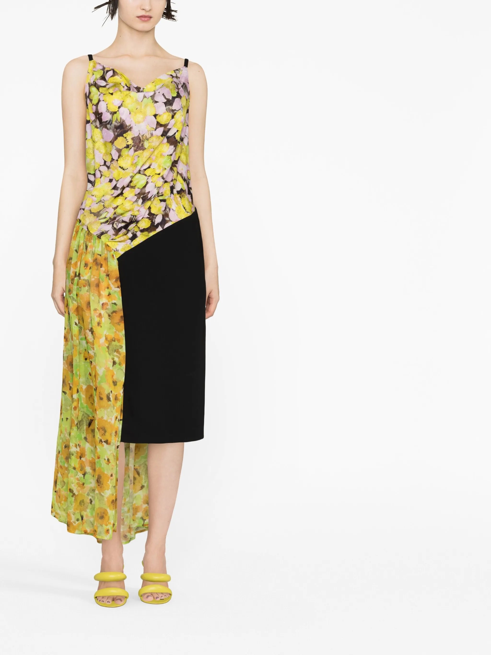 multi-panel sleeveless dress