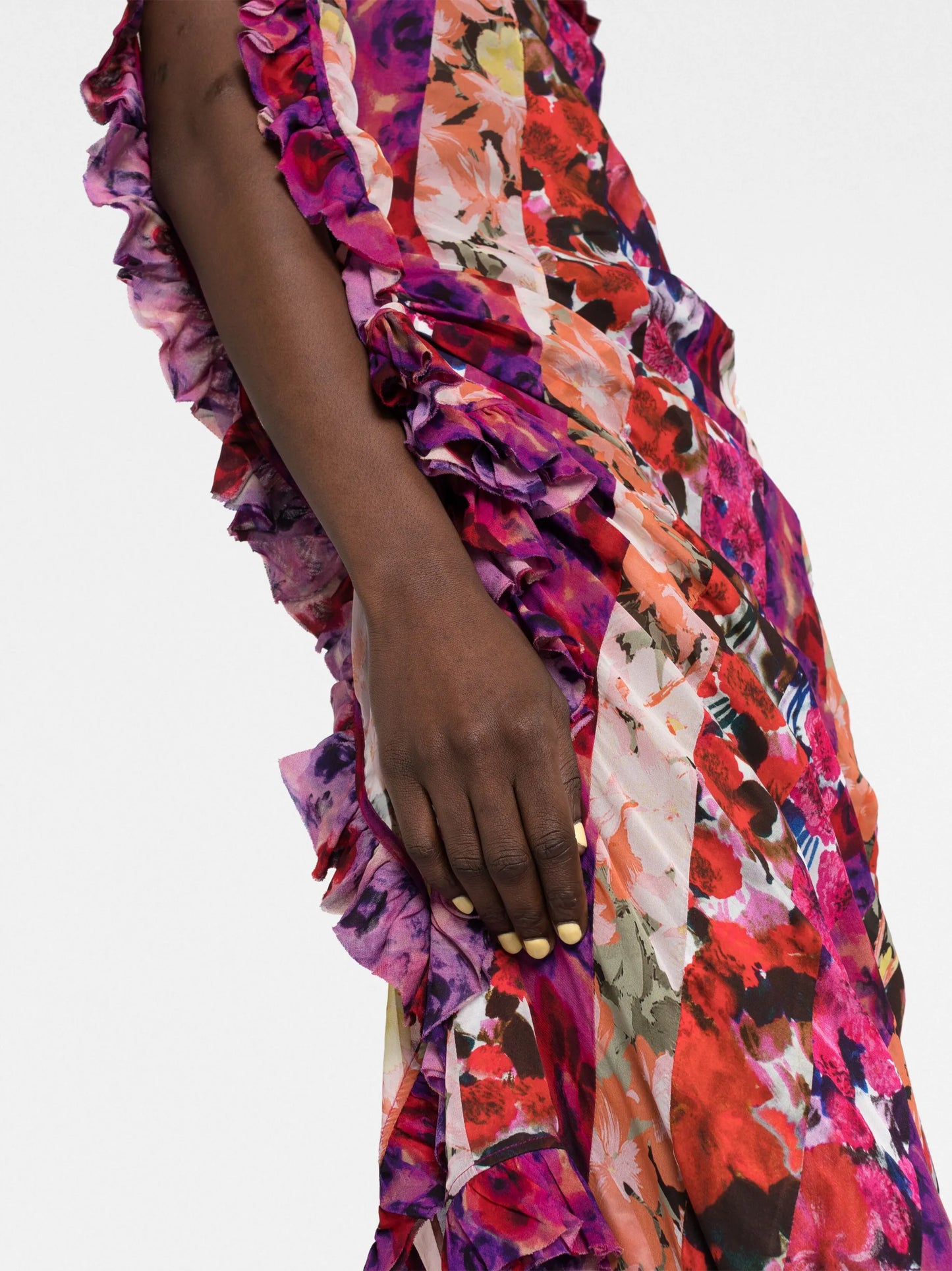 printed one-shoulder dress