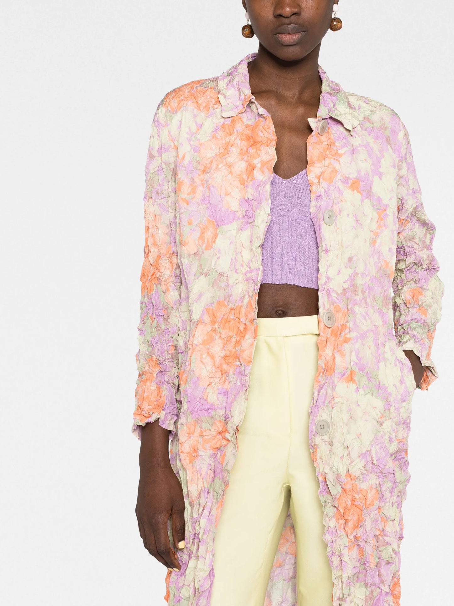 Raltonas crinkled seersucker coat