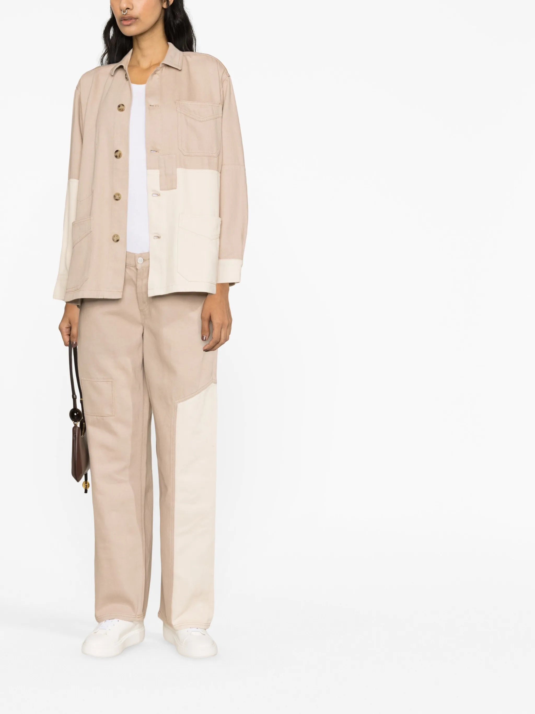 multi-panel long-sleeve shirt