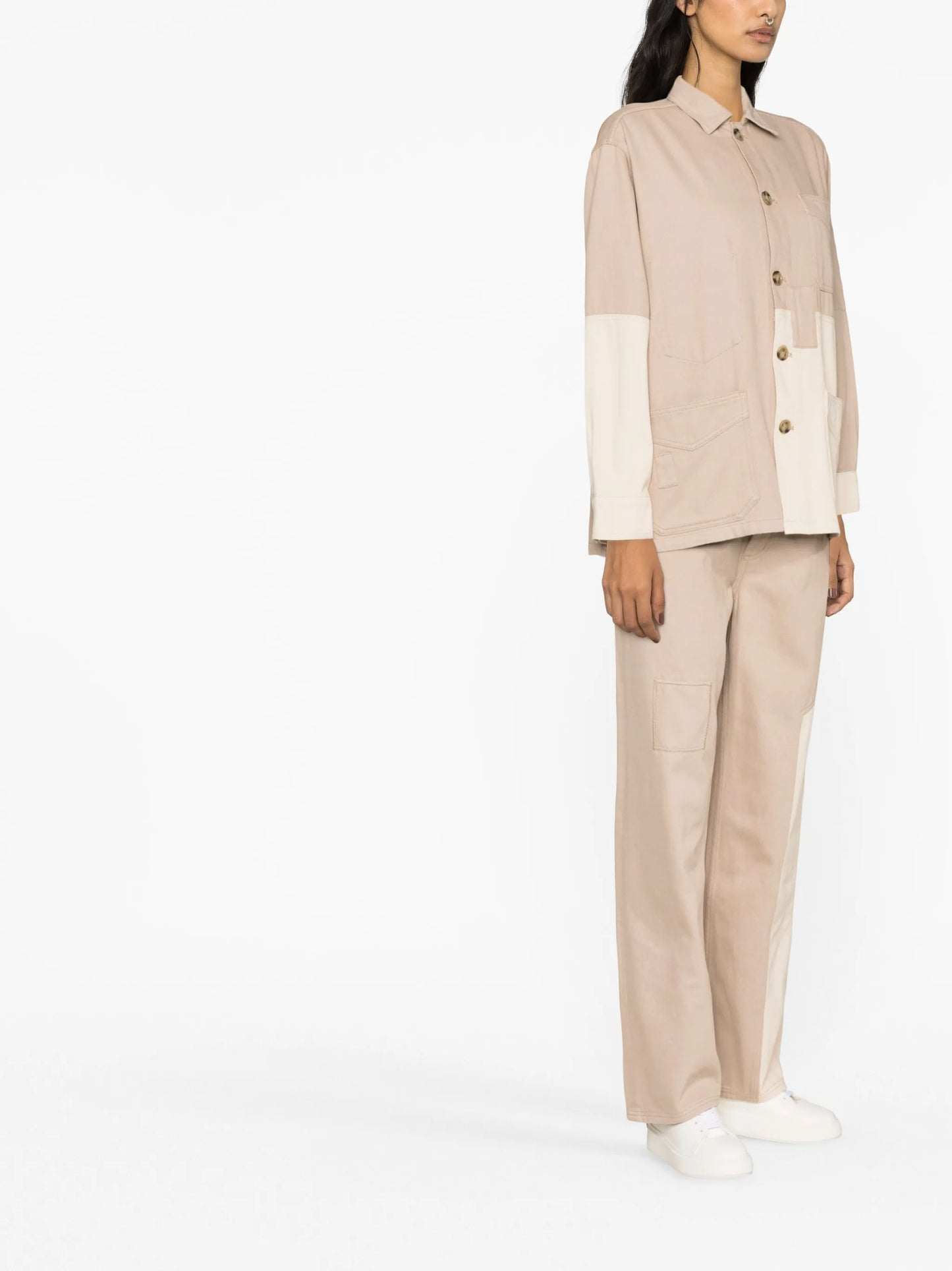 multi-panel long-sleeve shirt