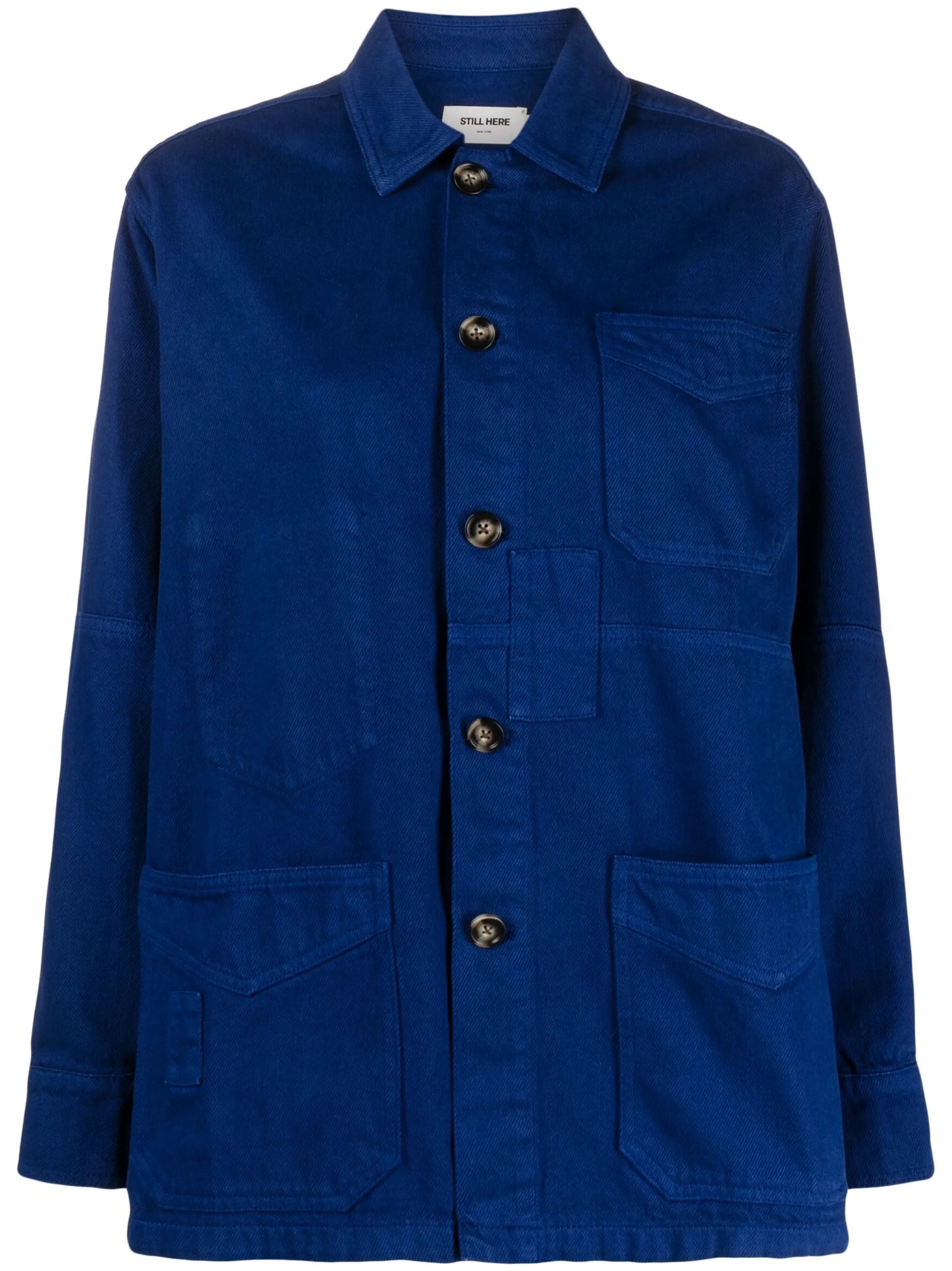 single-breasted button-fastening jacket