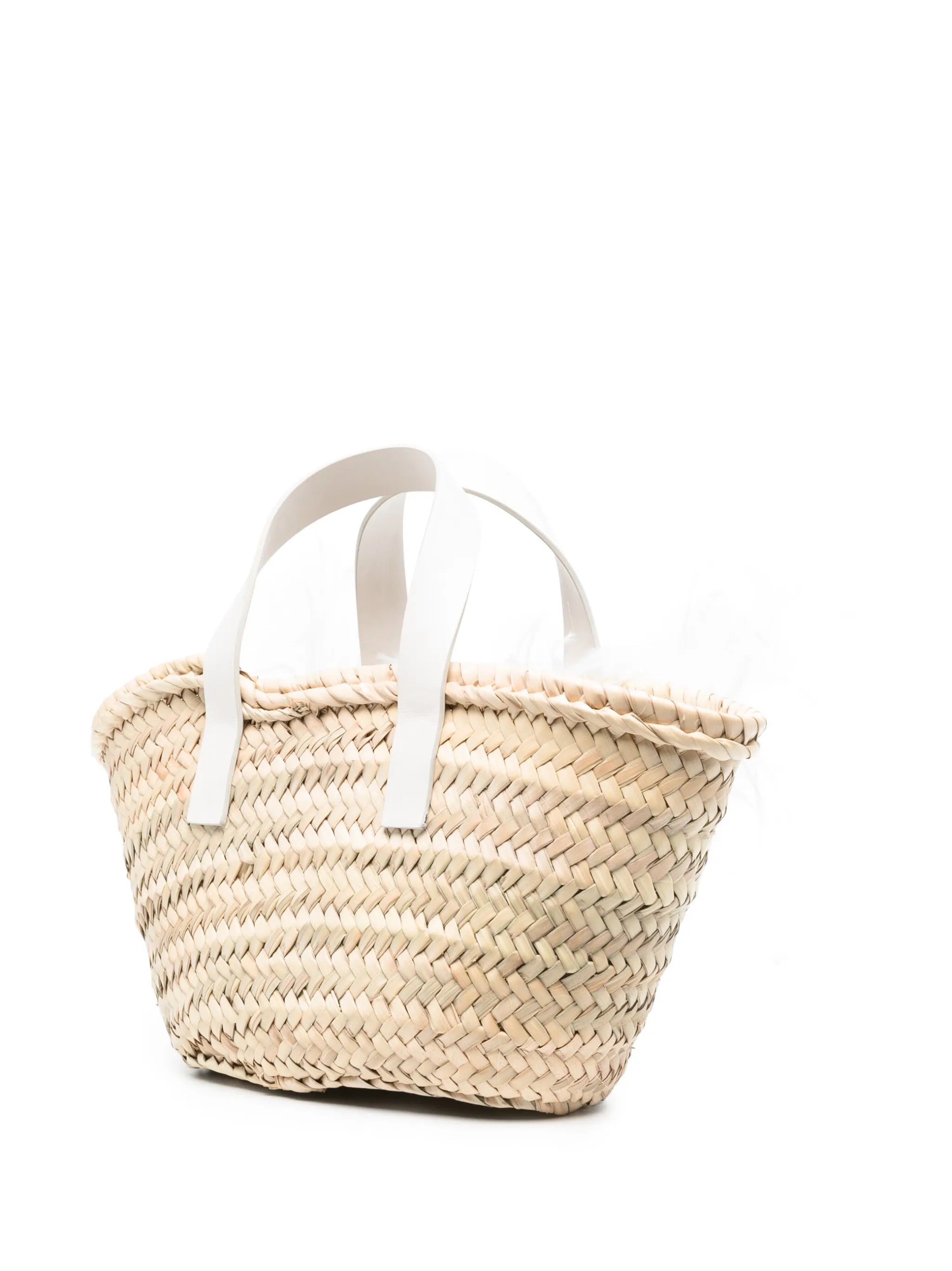 feather crystal basket tote bag