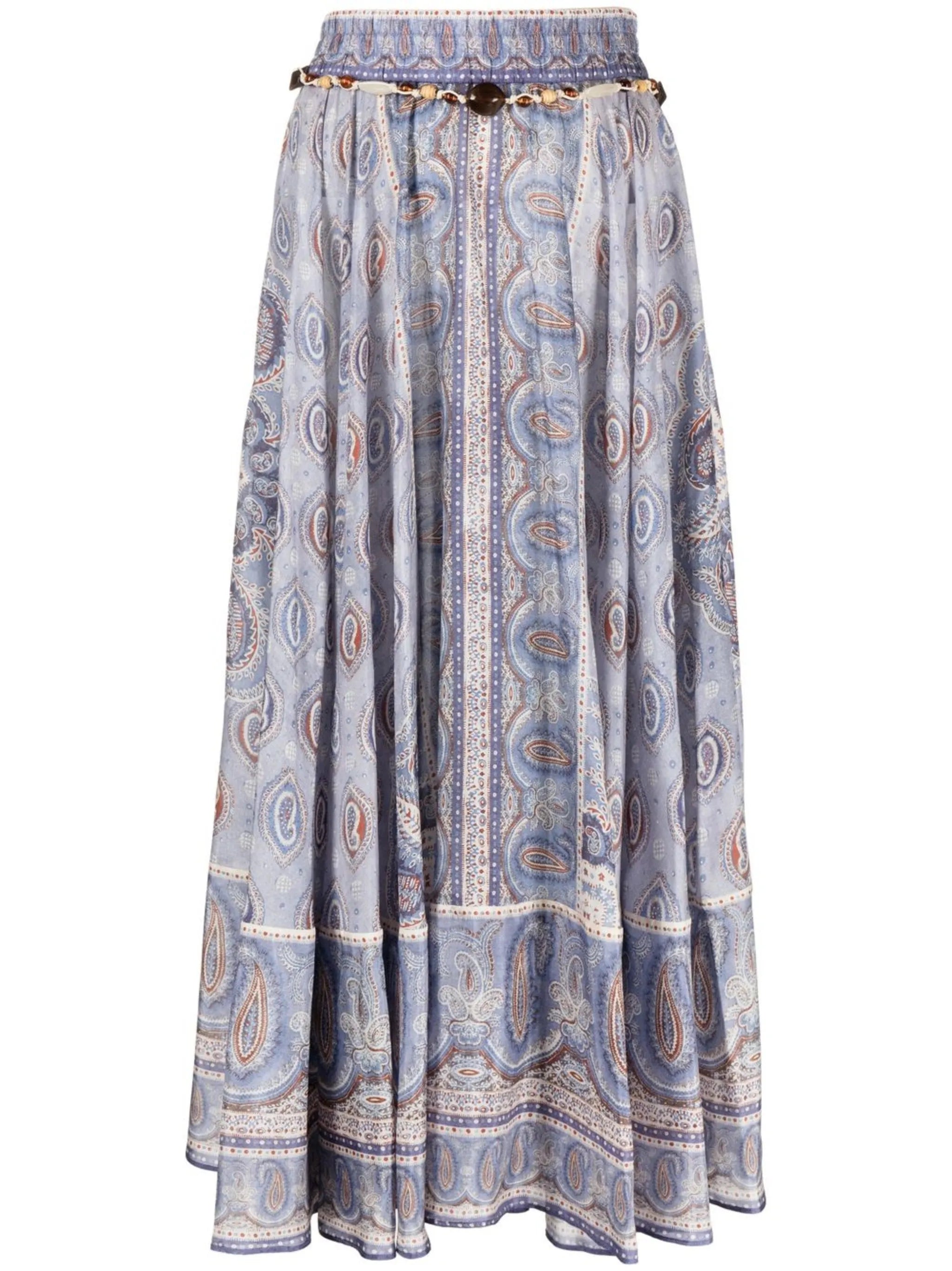 paisley-print midi skirt