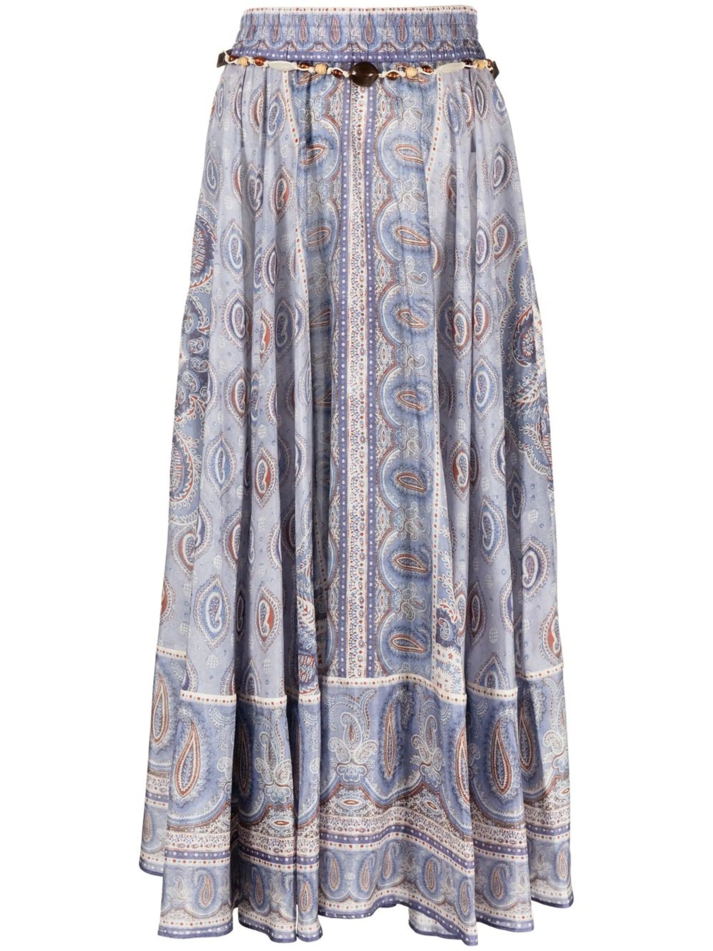 paisley-print midi skirt
