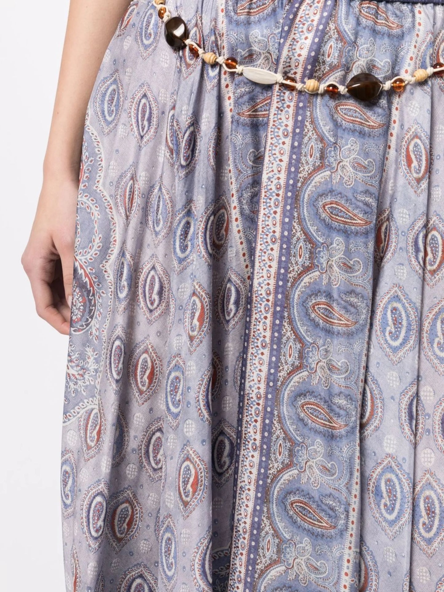 paisley-print midi skirt