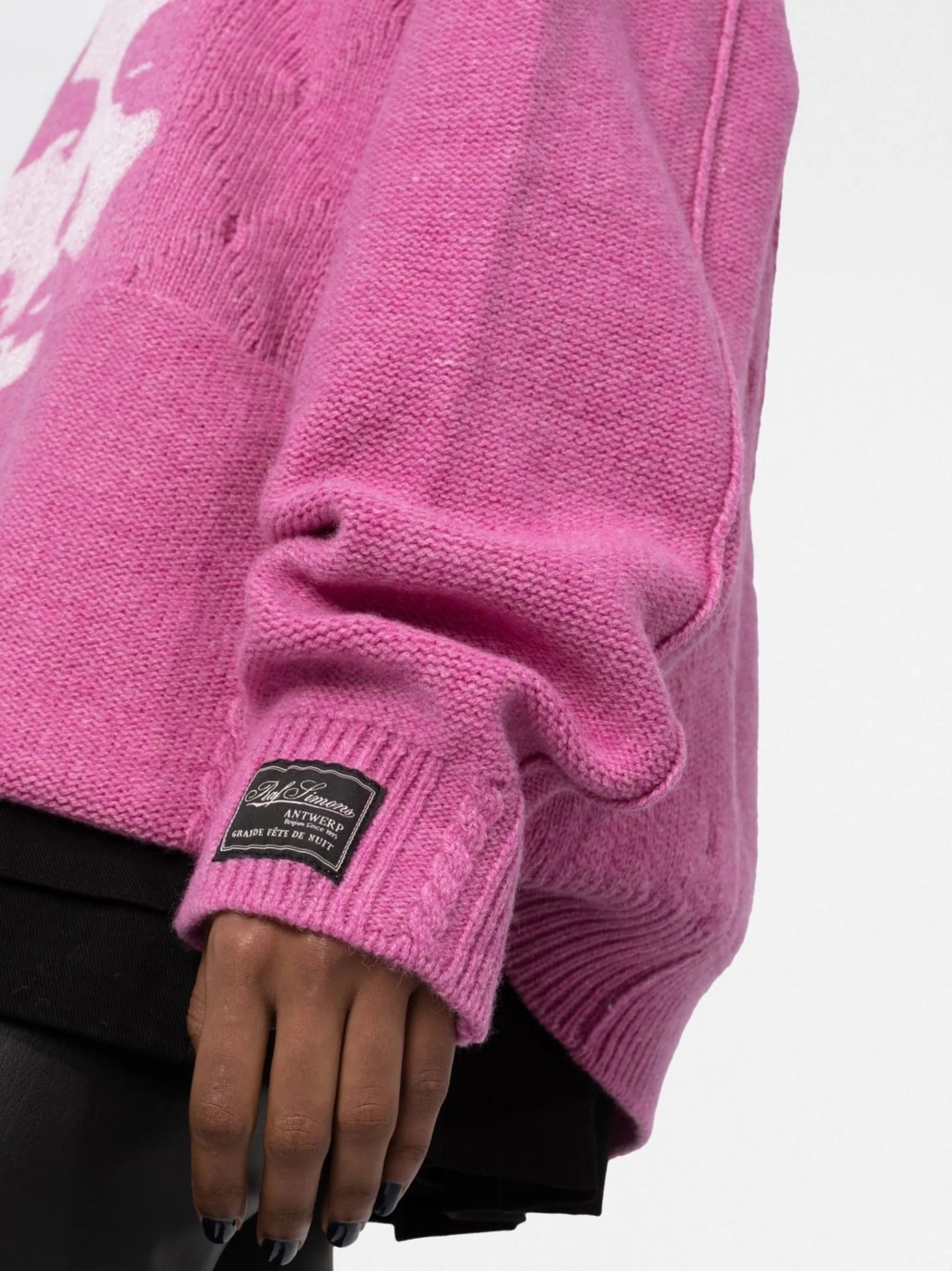 graphic-intarsia knit merino jumper