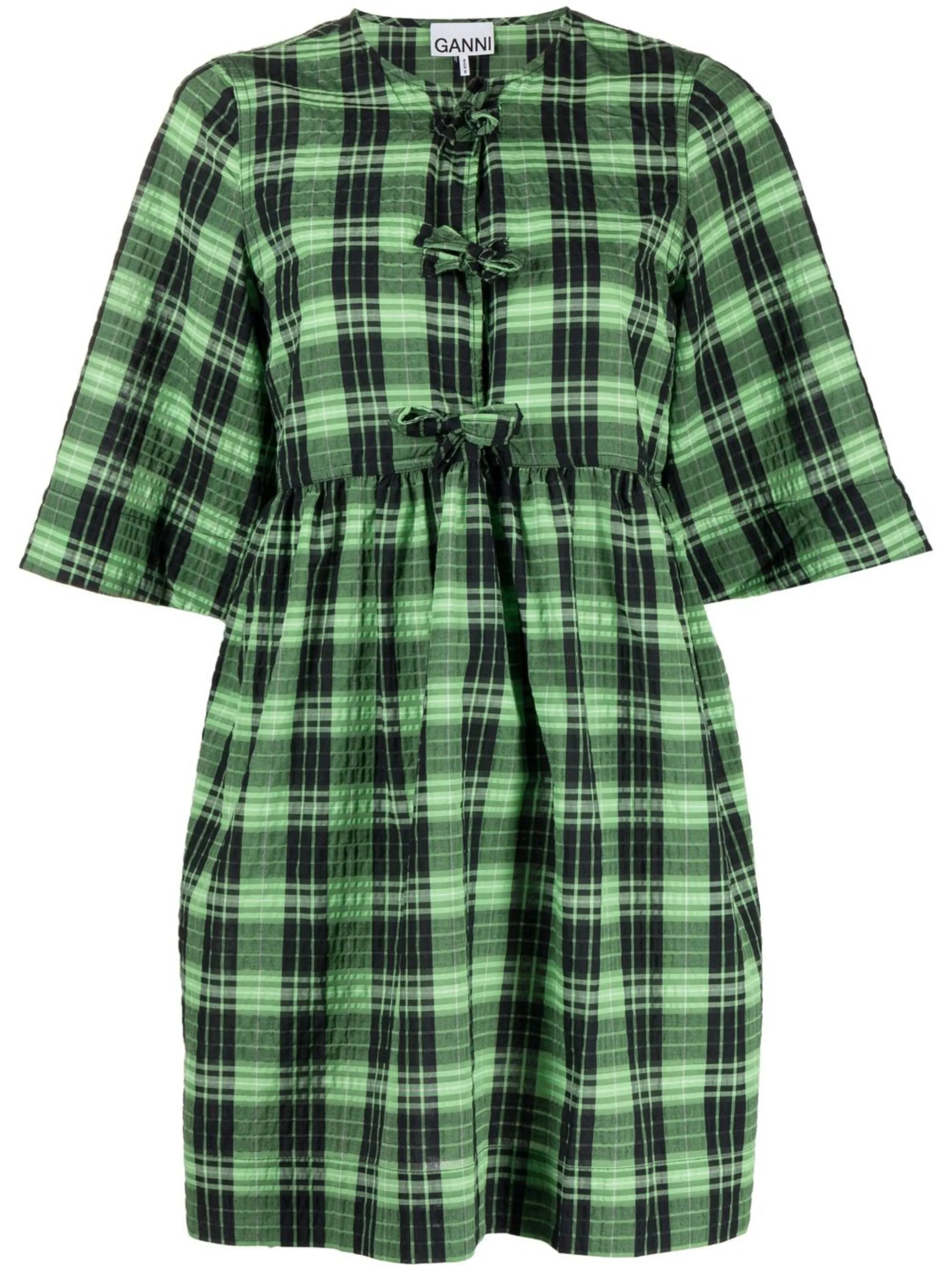 check-pattern minidress