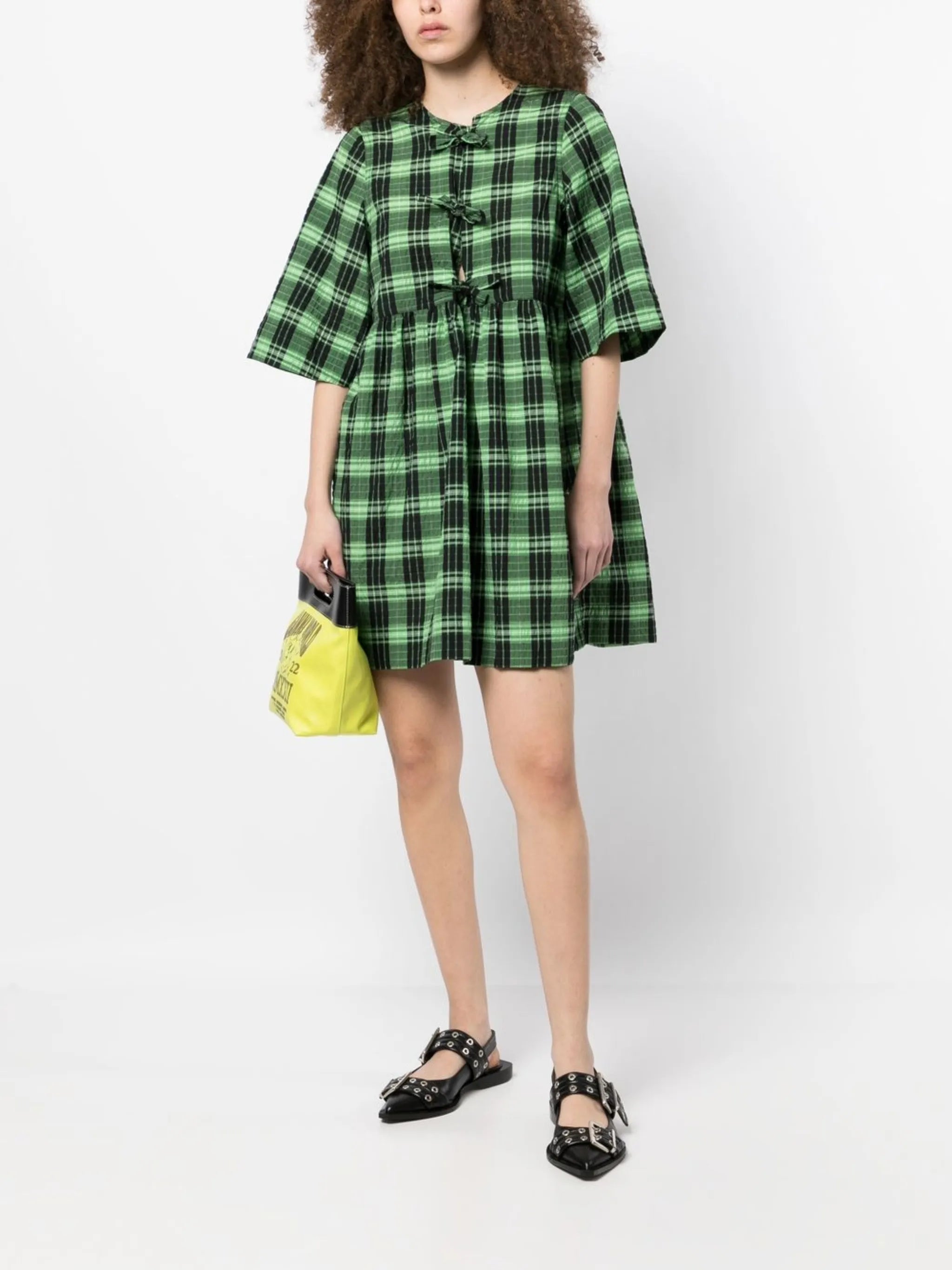 check-pattern minidress