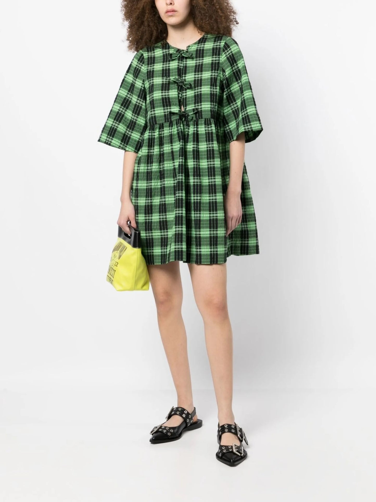 check-pattern minidress