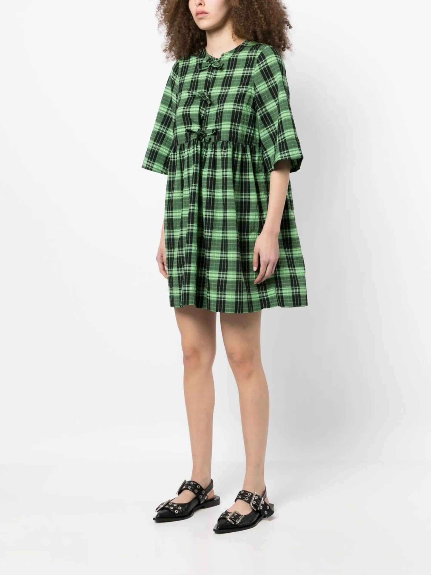 check-pattern minidress