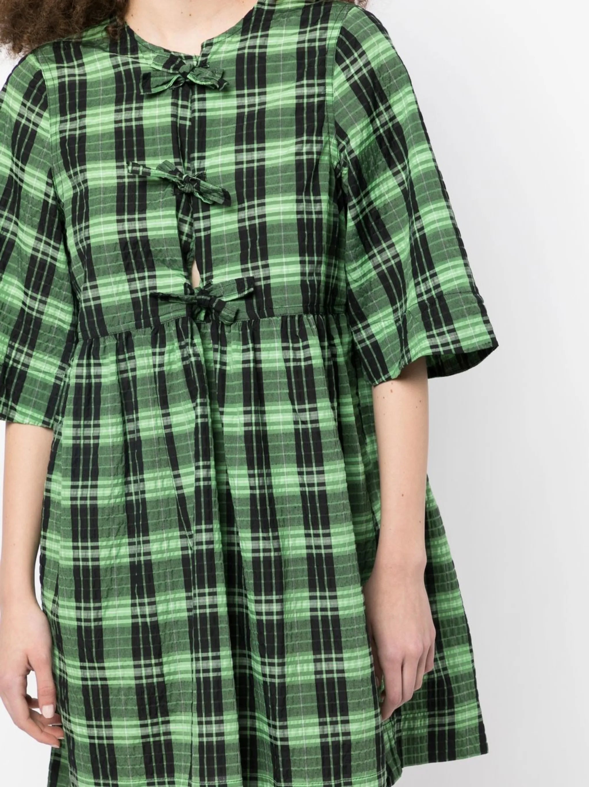 check-pattern minidress