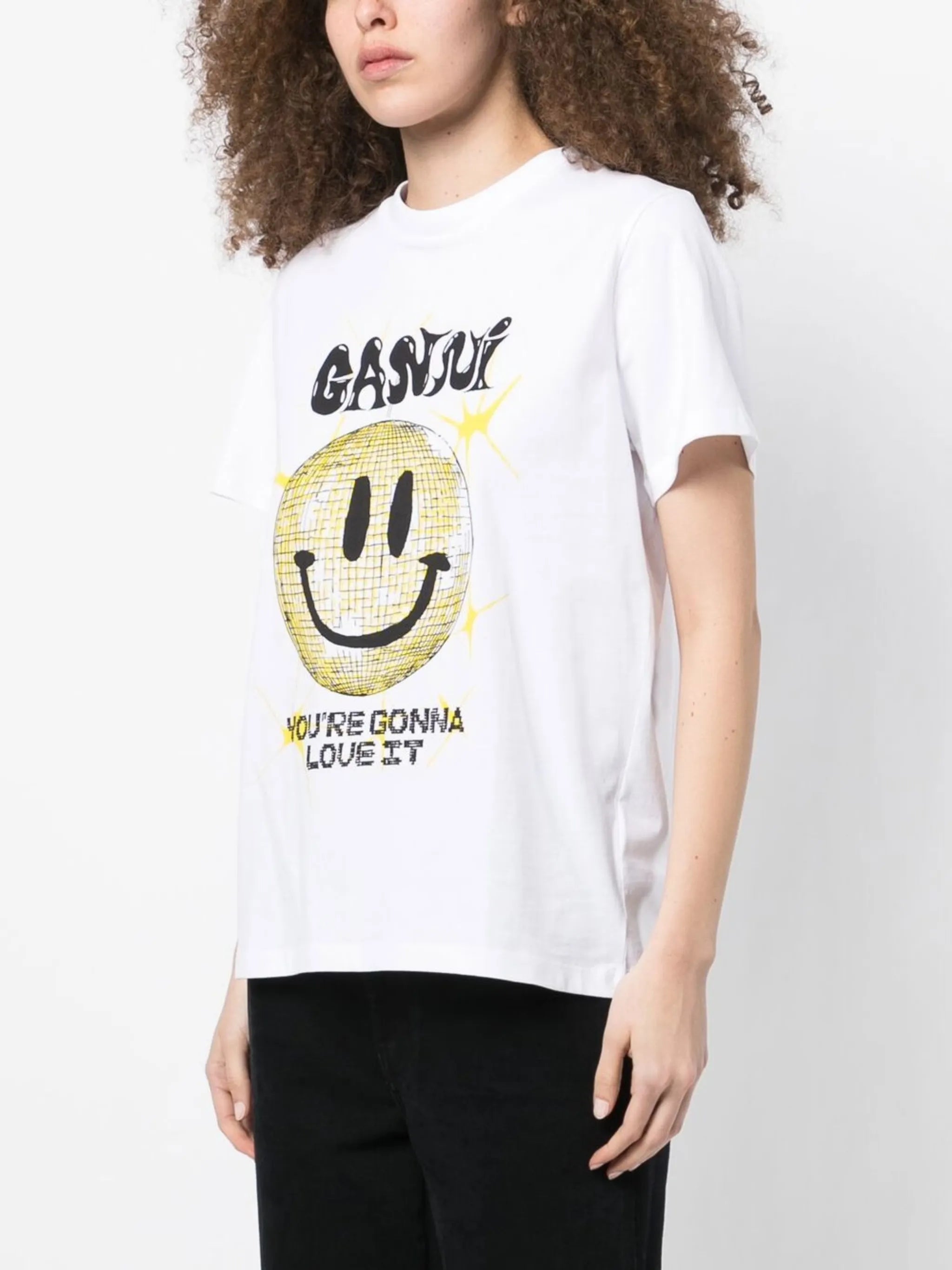 smiley-print organic cotton t-shirt