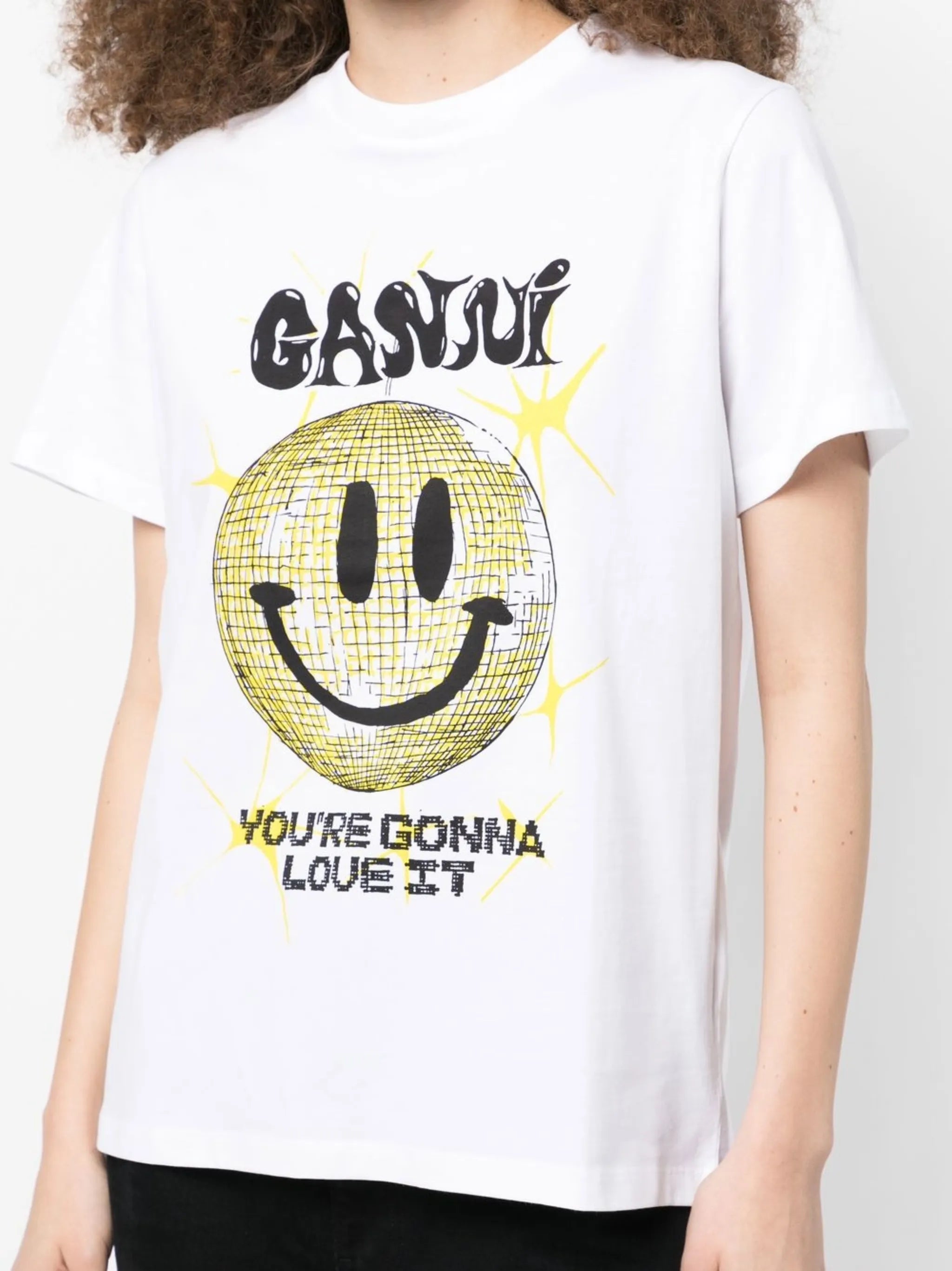 smiley-print organic cotton t-shirt