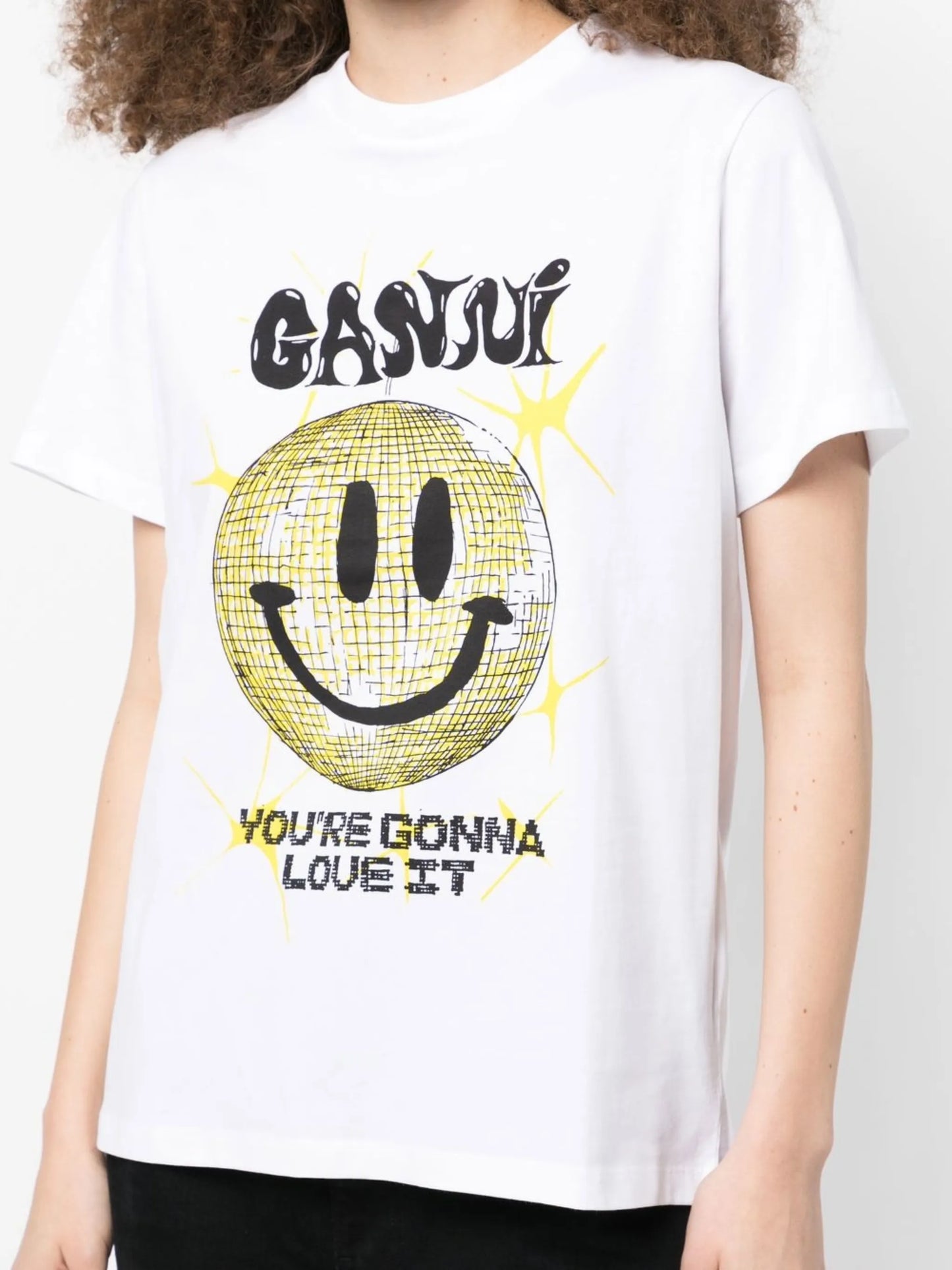smiley-print organic cotton t-shirt