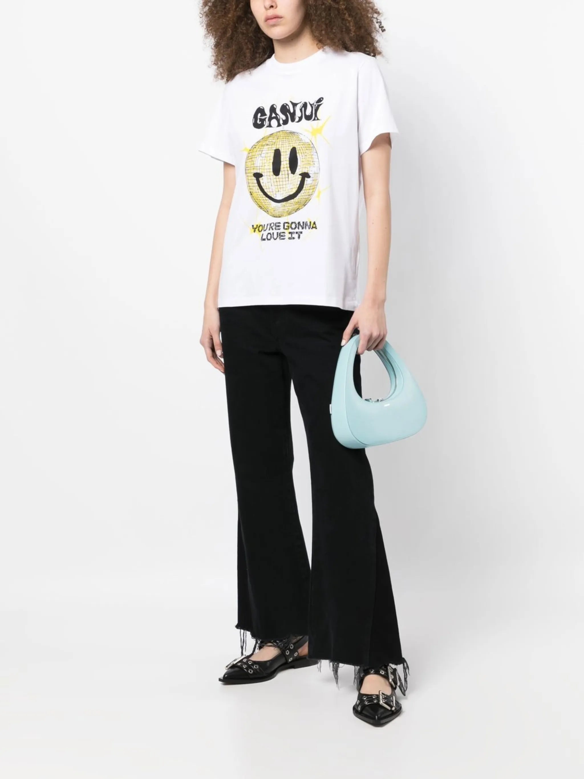 smiley-print organic cotton t-shirt