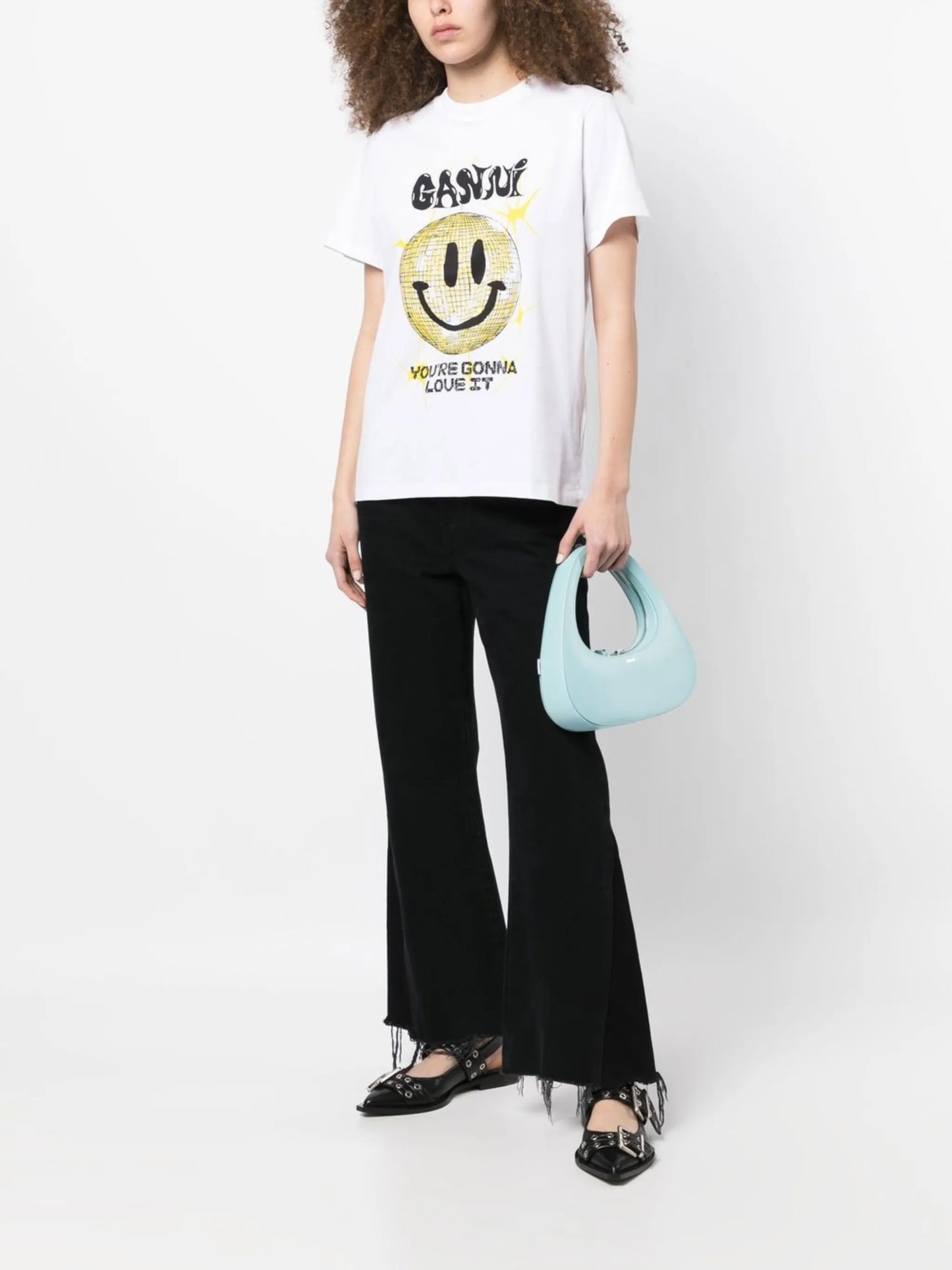smiley-print organic cotton t-shirt
