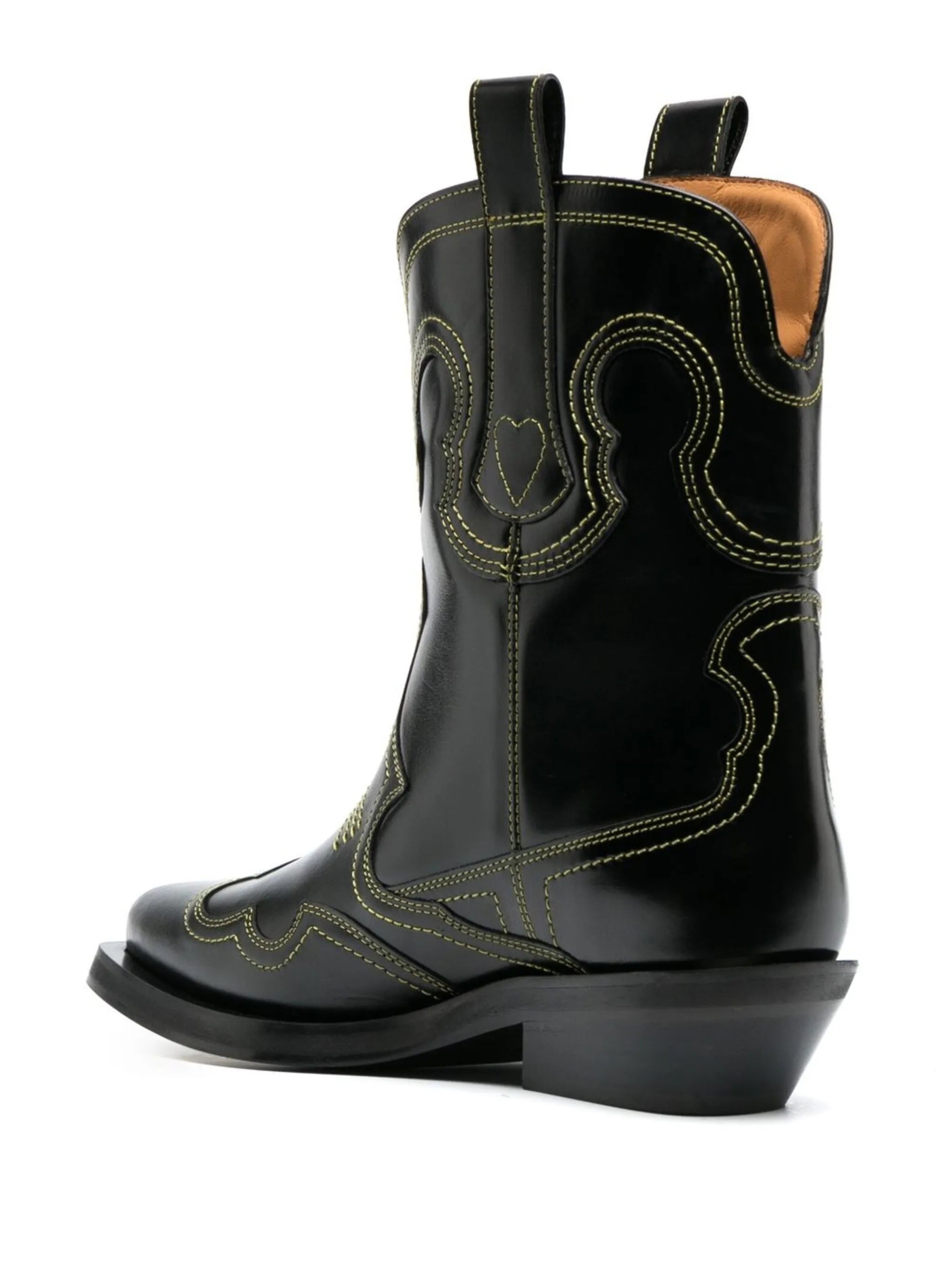 35mm Western leather boots