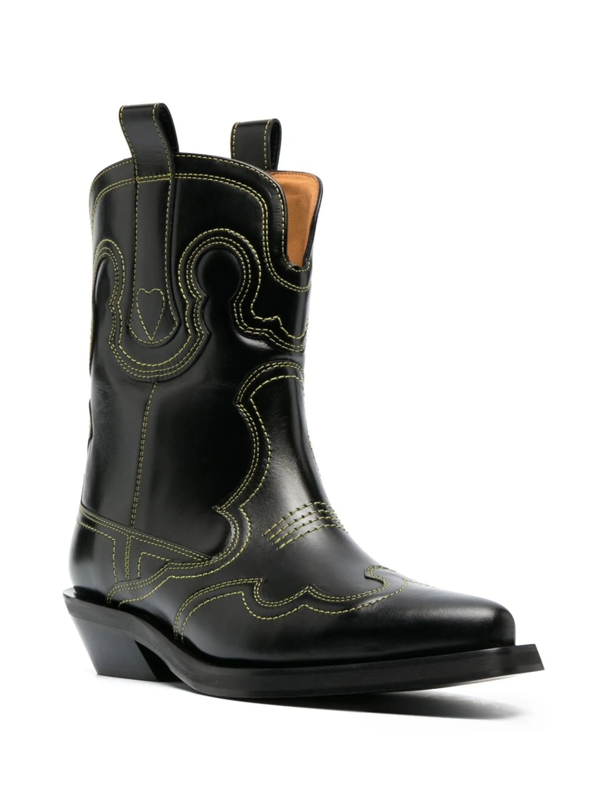 35mm Western leather boots