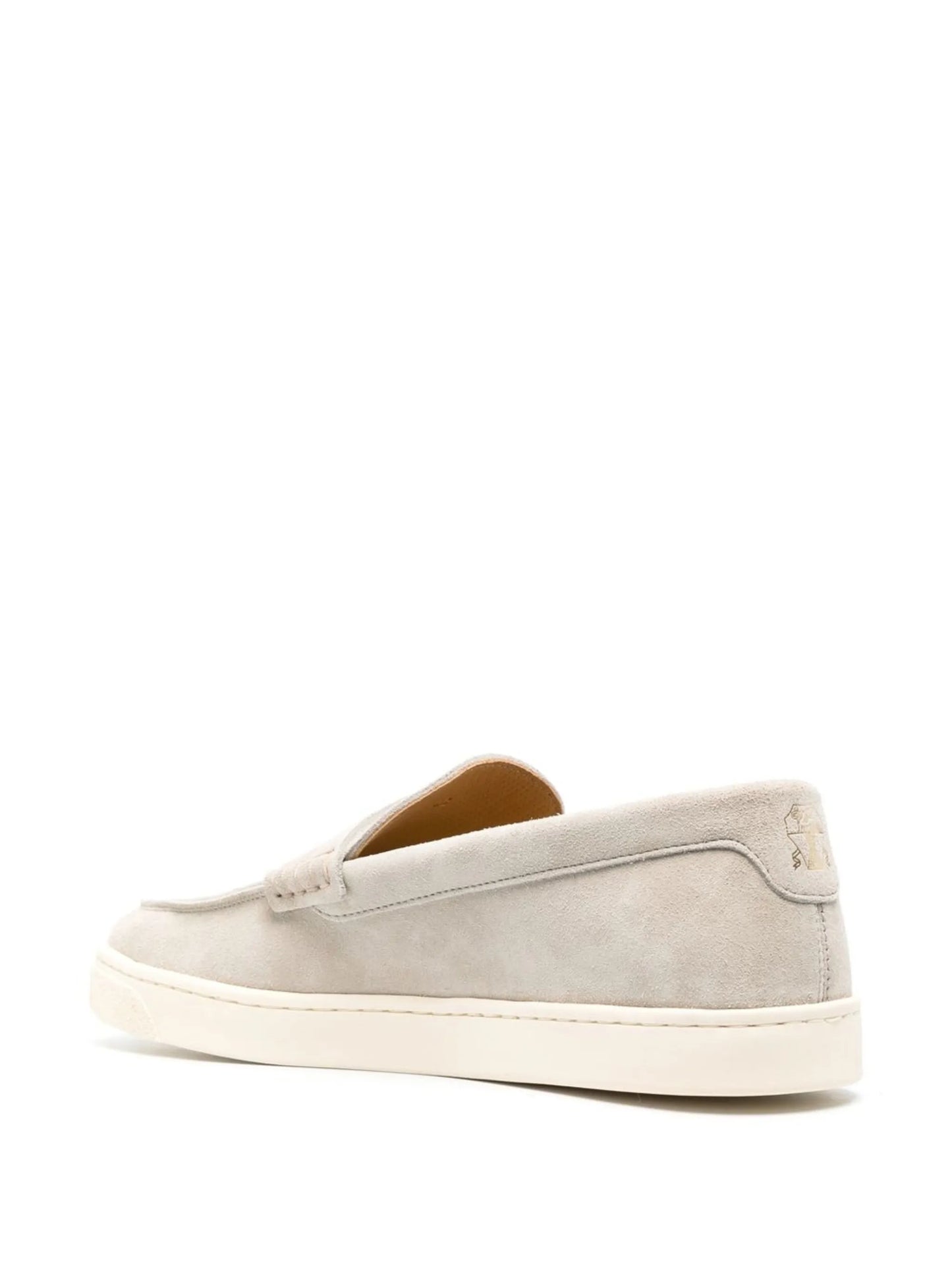 almond-toe suede loafers