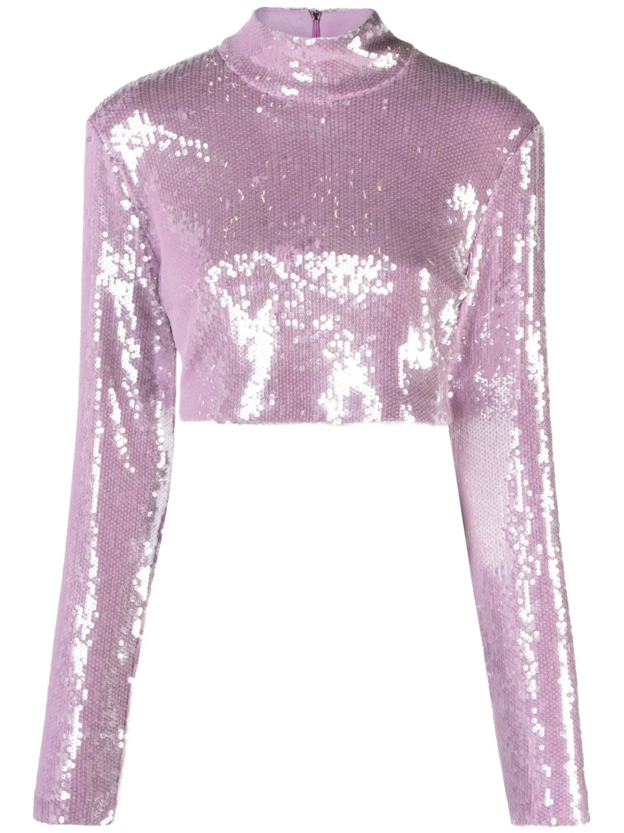 sequin-embellished crop top