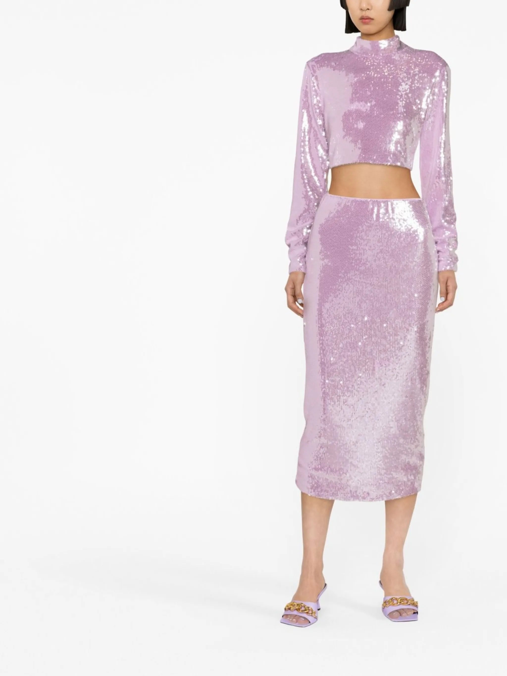 sequin-embellished crop top