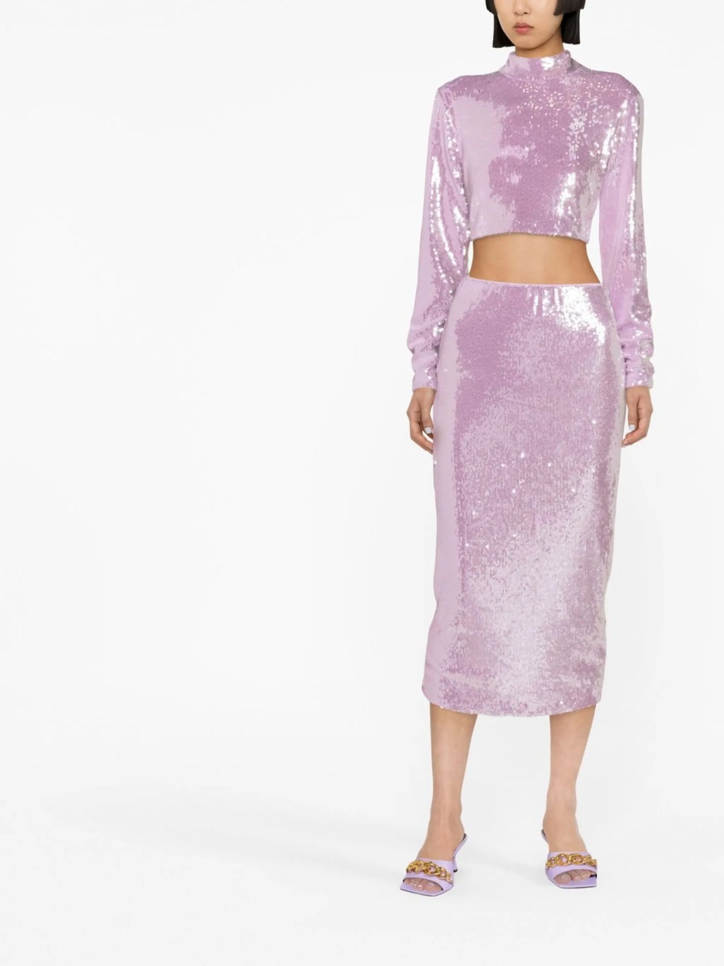 sequin-embellished crop top