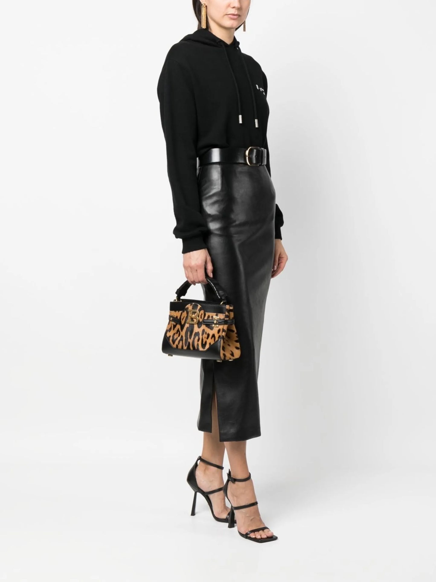 B-Buzz 22 leopard-print leather tote bag