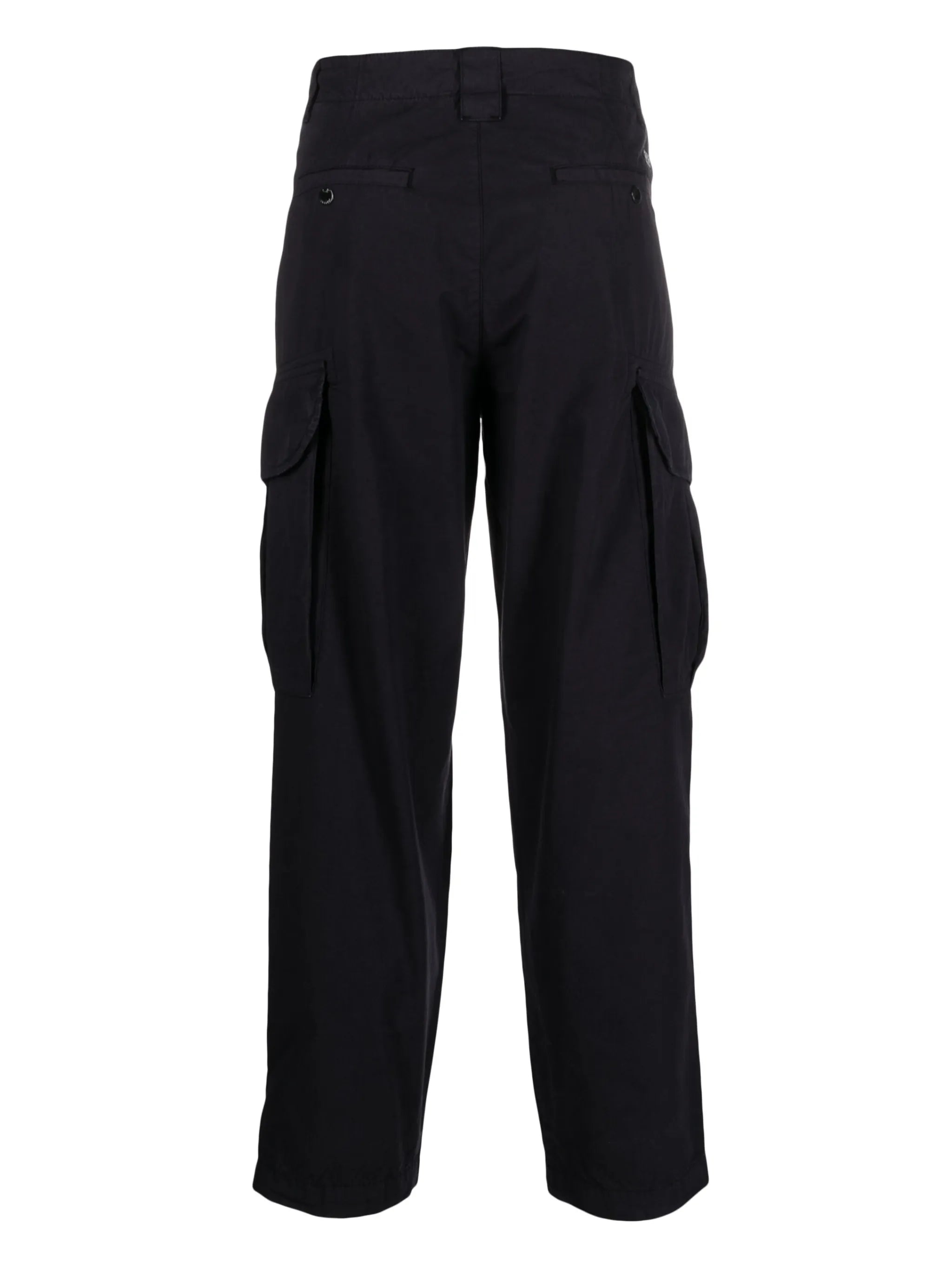 multiple-pocket straight-leg trousers