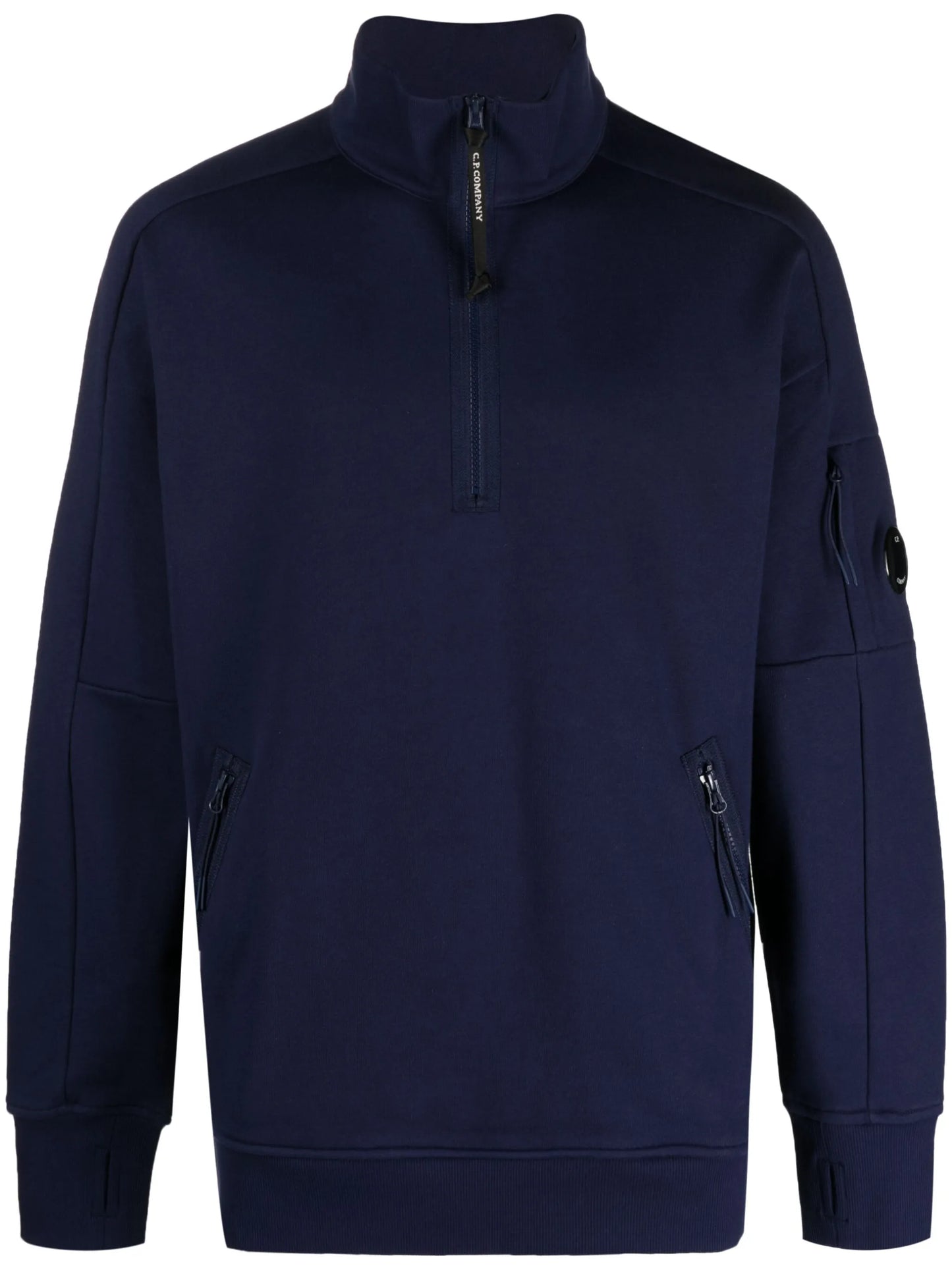 short-zip cotton sweatshirt