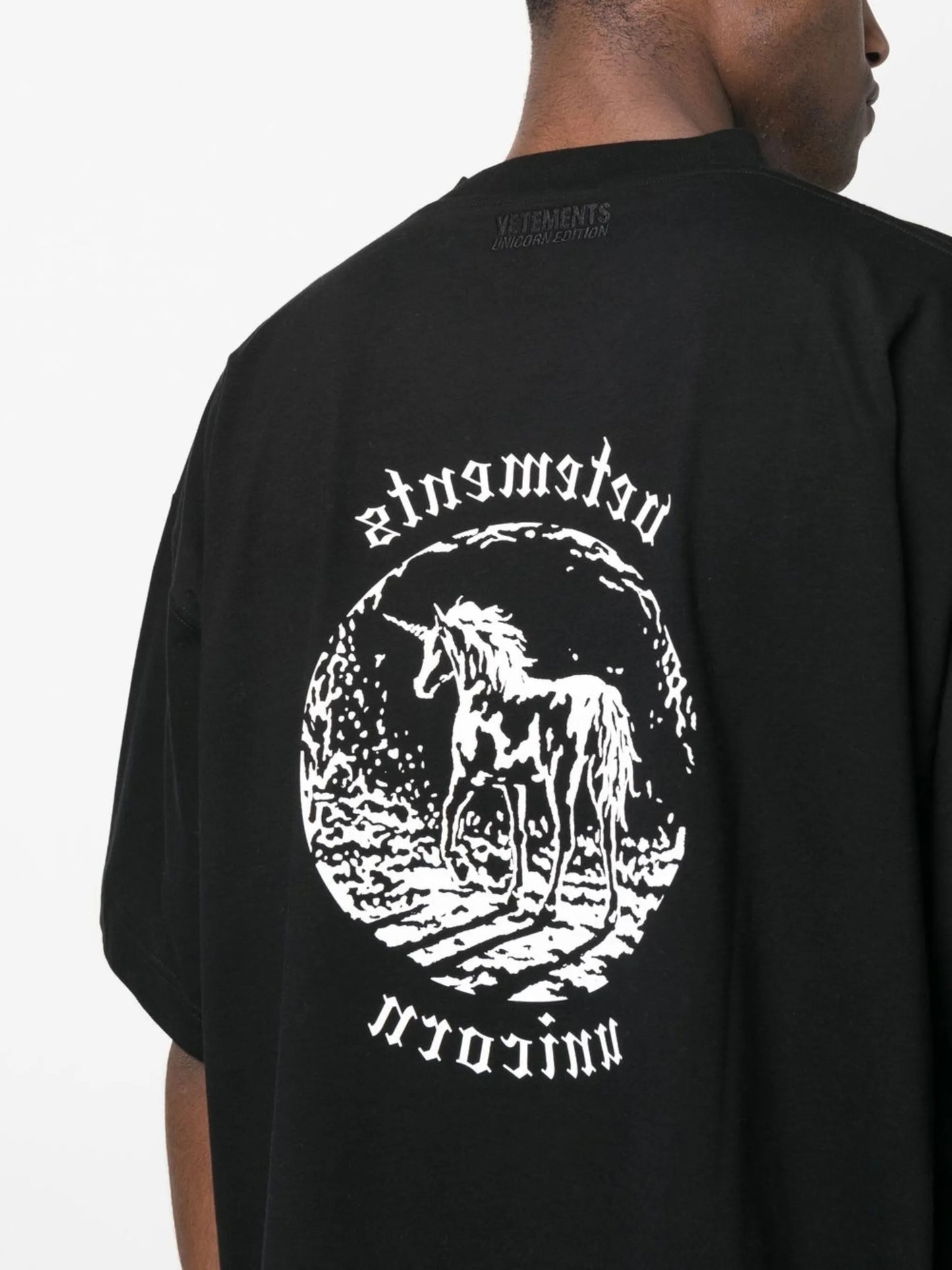 unicorn-print cotton T-shirt