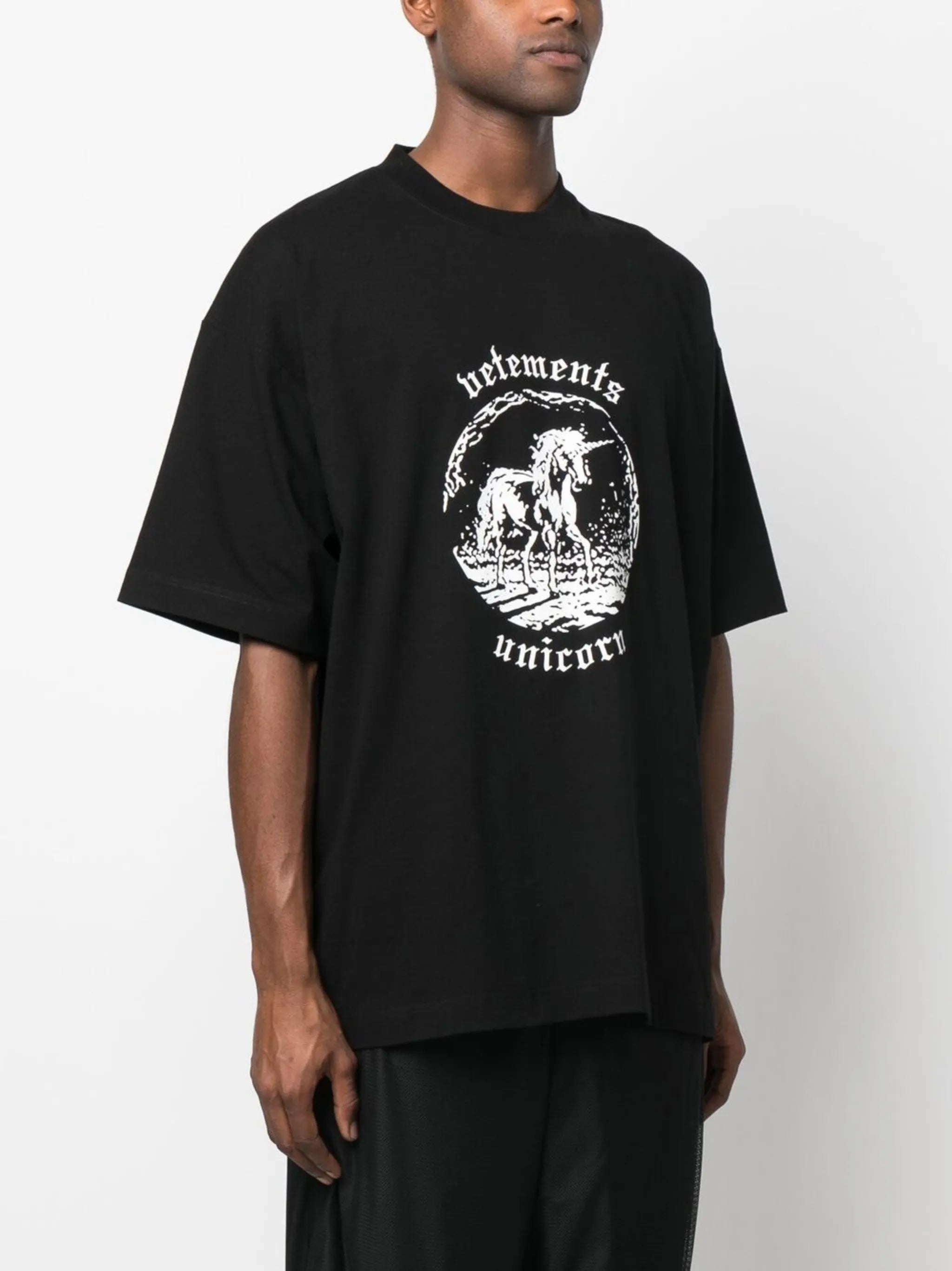 unicorn-print cotton T-shirt