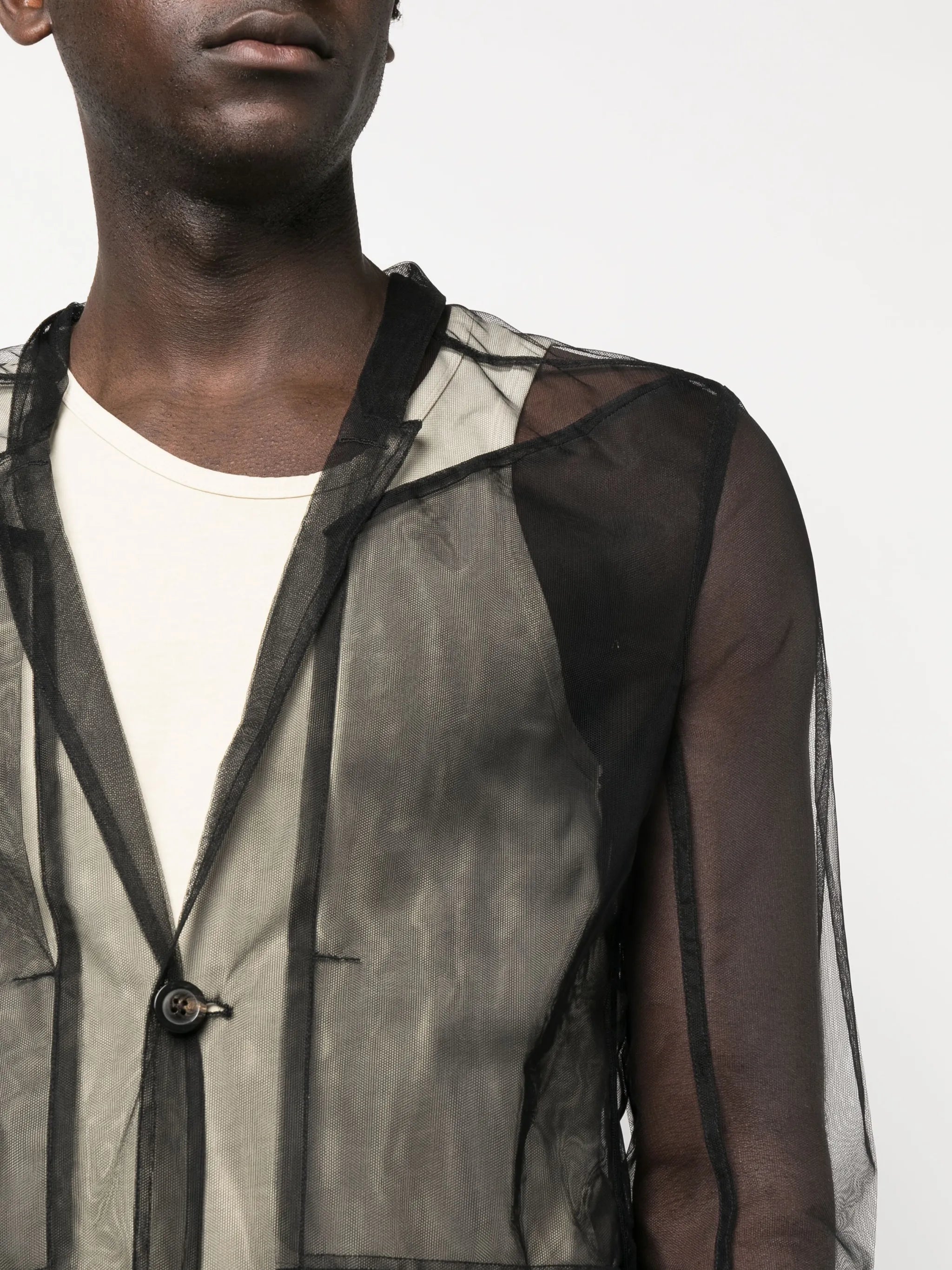 sheer buttoned shirt