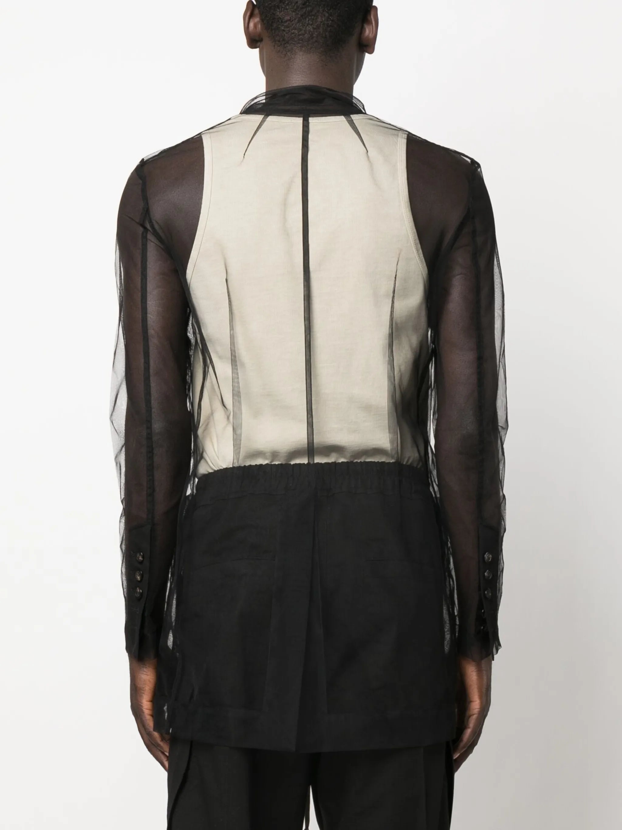 sheer buttoned shirt