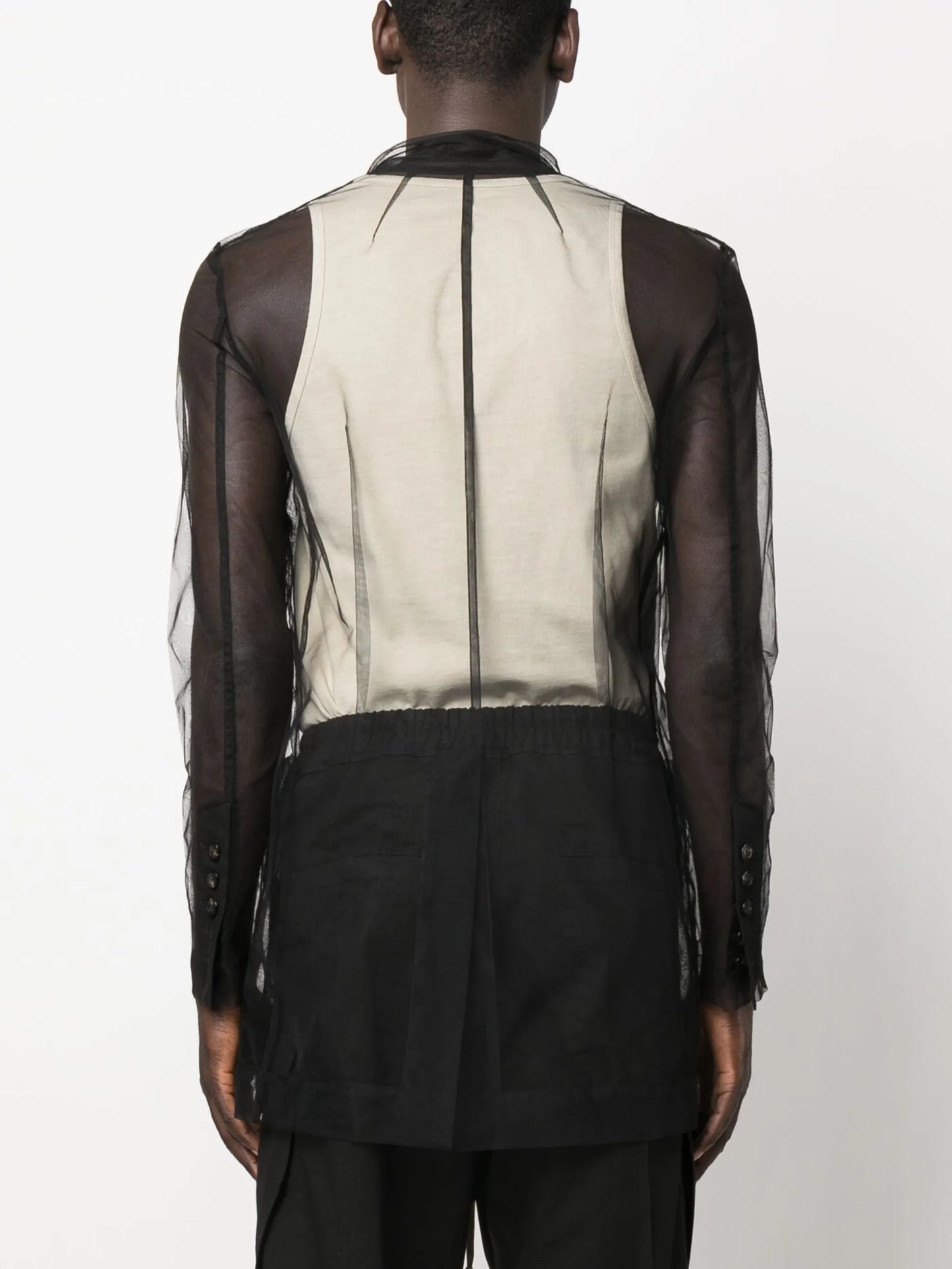 sheer buttoned shirt