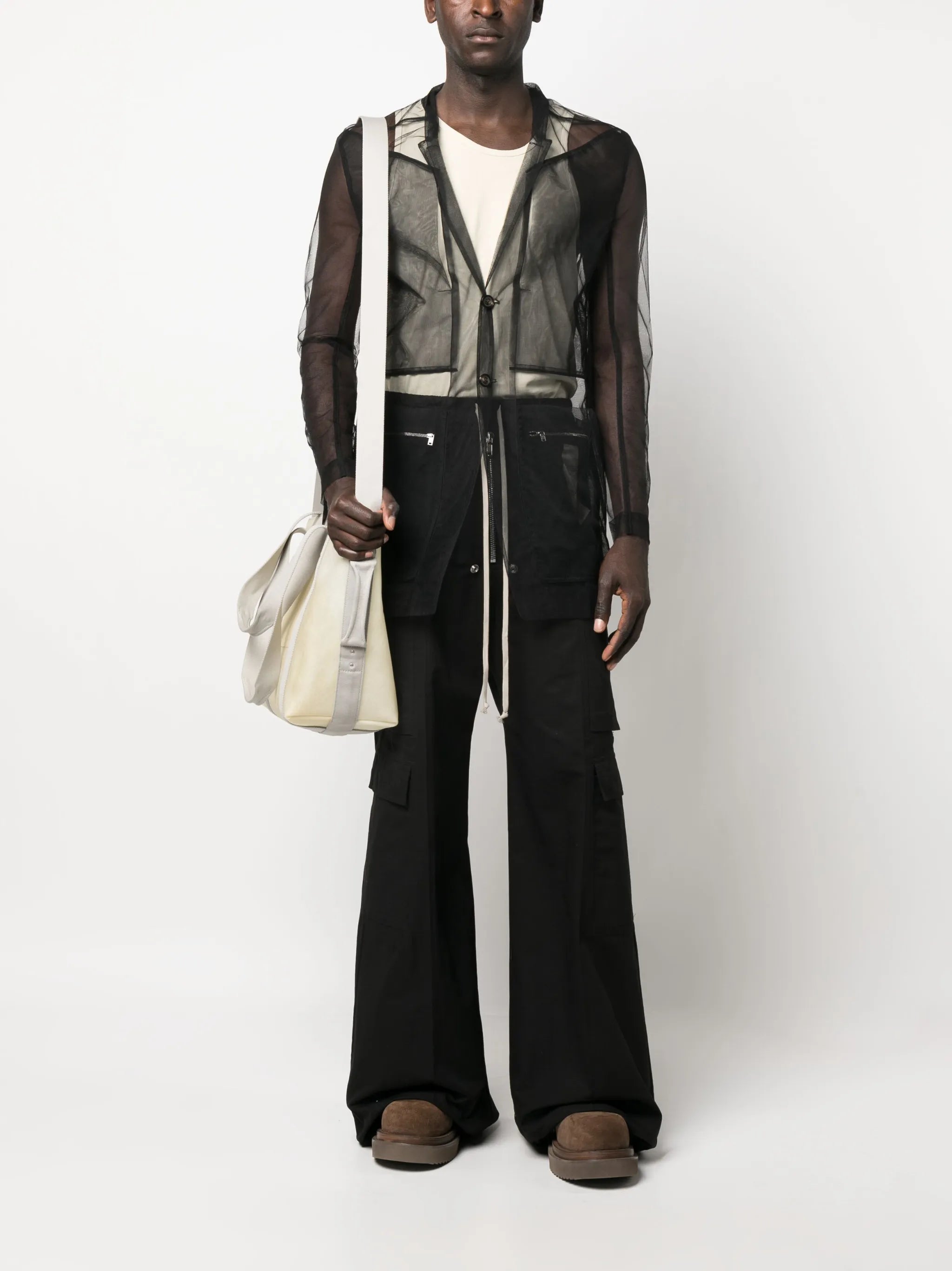 sheer buttoned shirt
