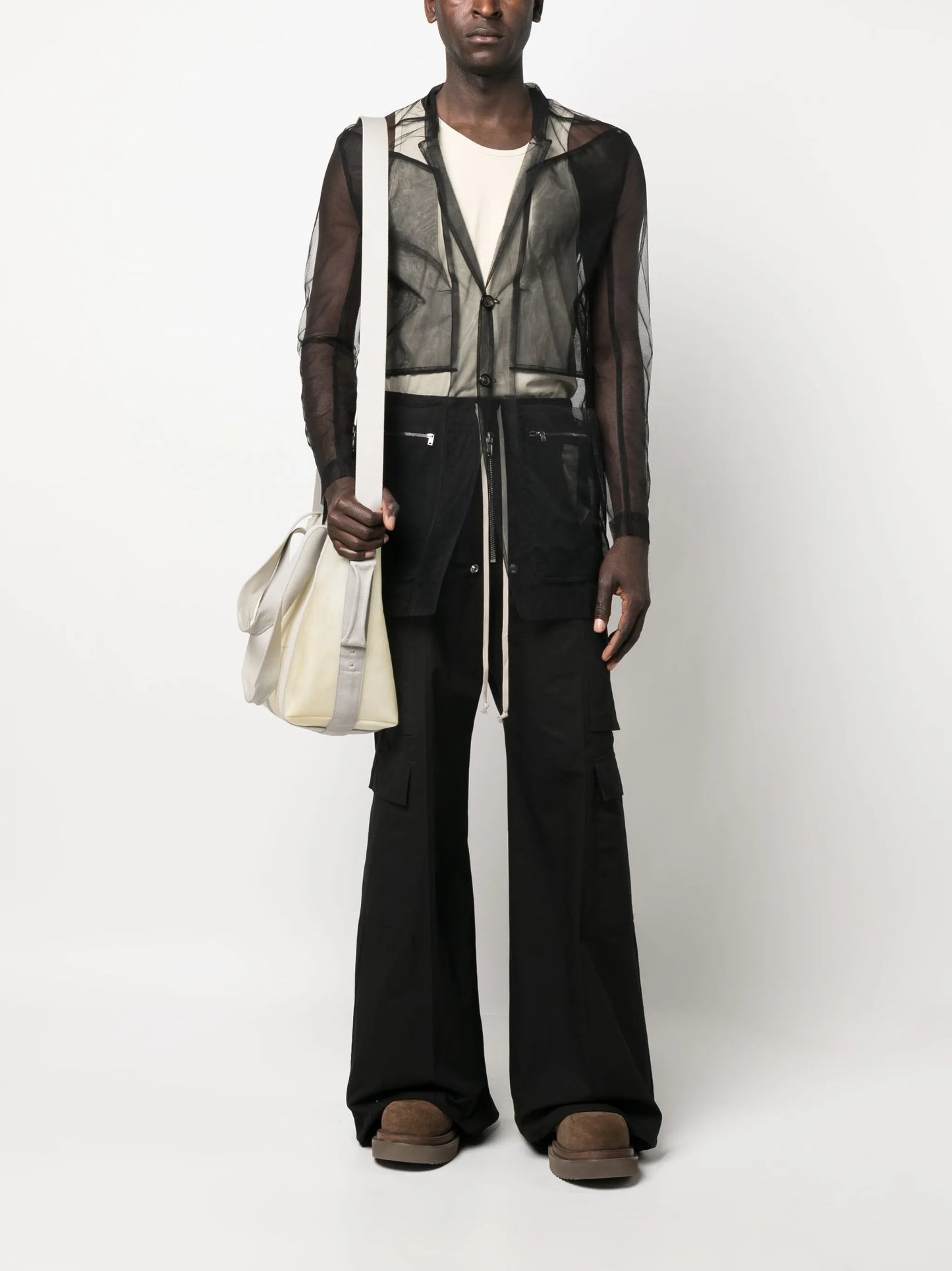 sheer buttoned shirt