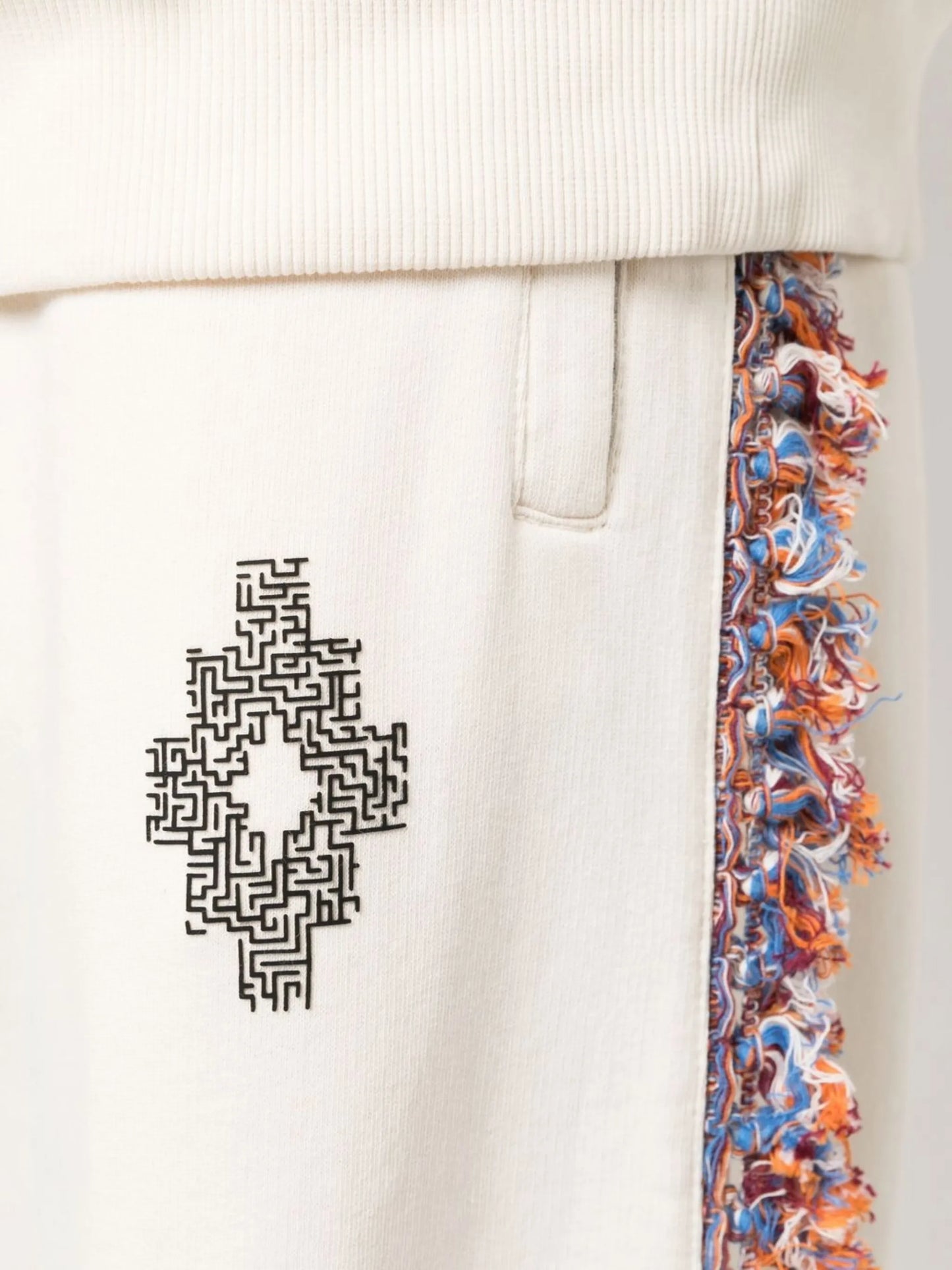 fringe-detailing jersey track-pant