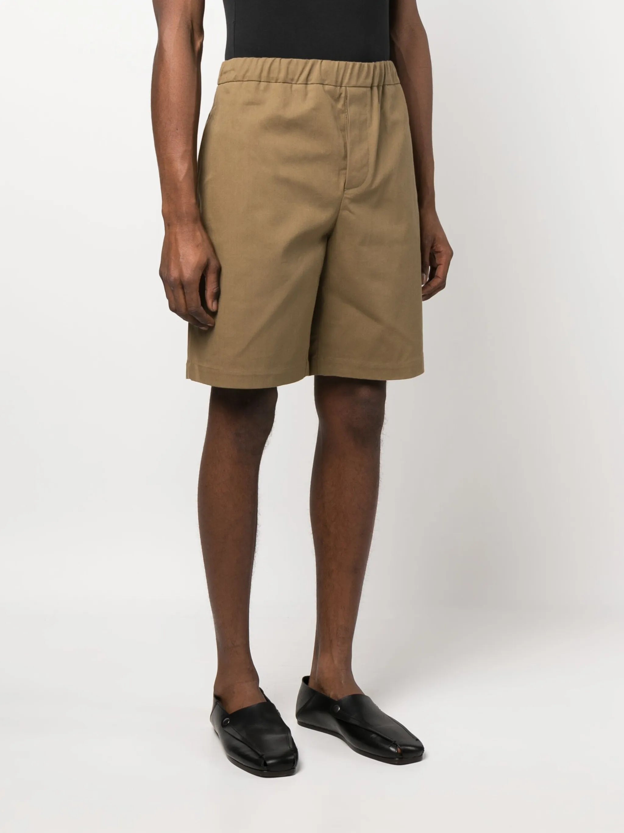 elasticated-waist cotton shorts