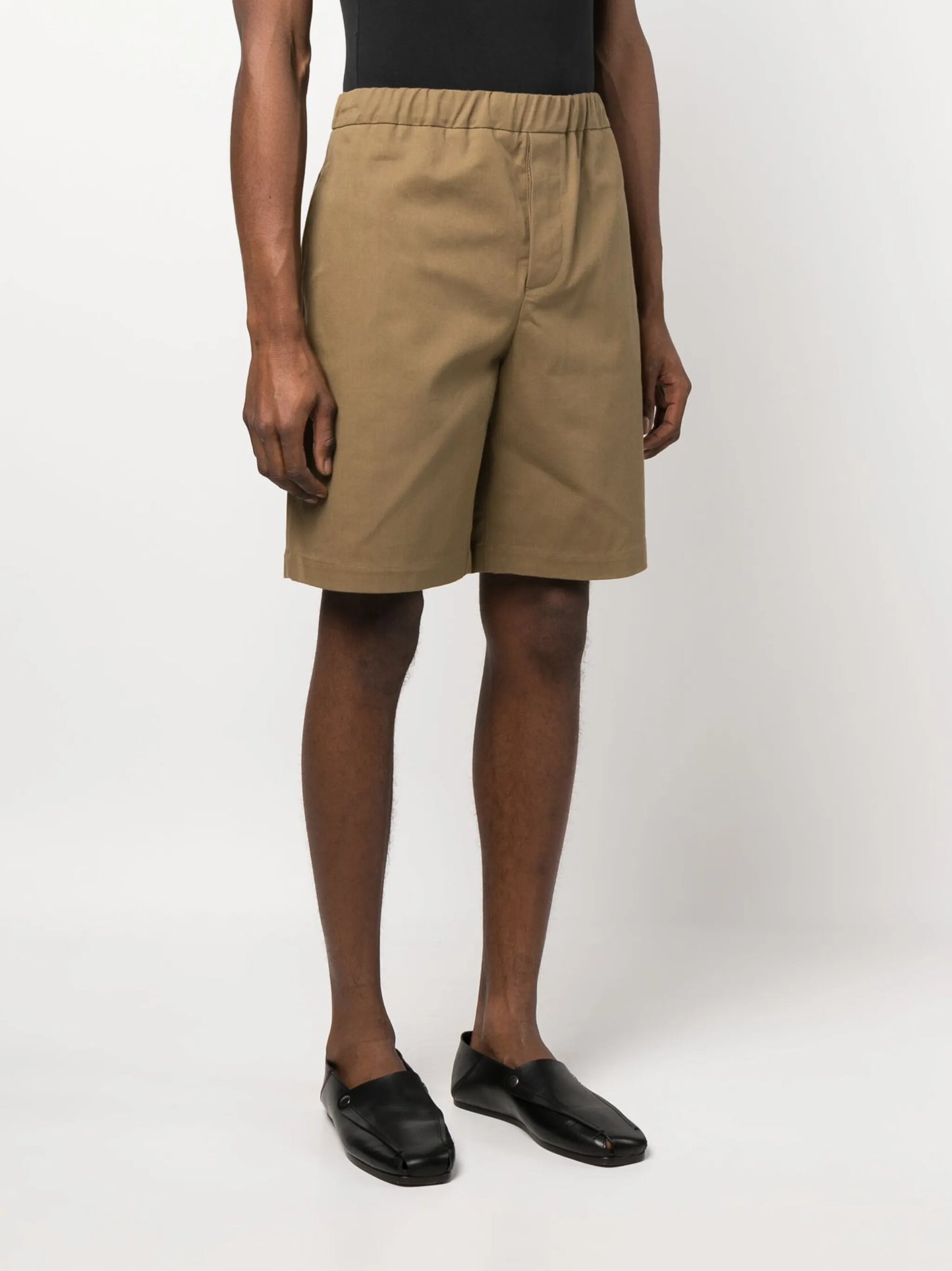 elasticated-waist cotton shorts