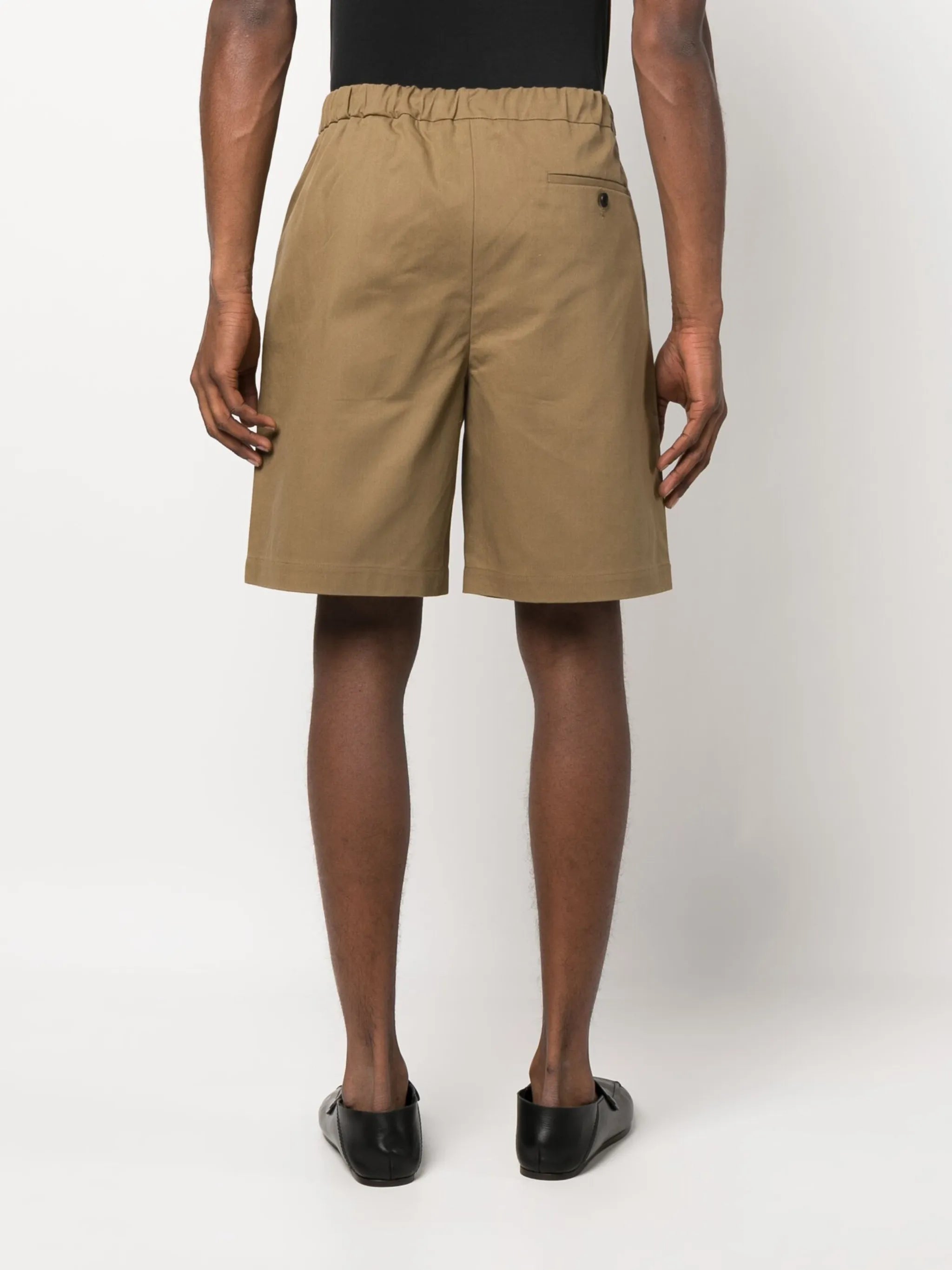 elasticated-waist cotton shorts