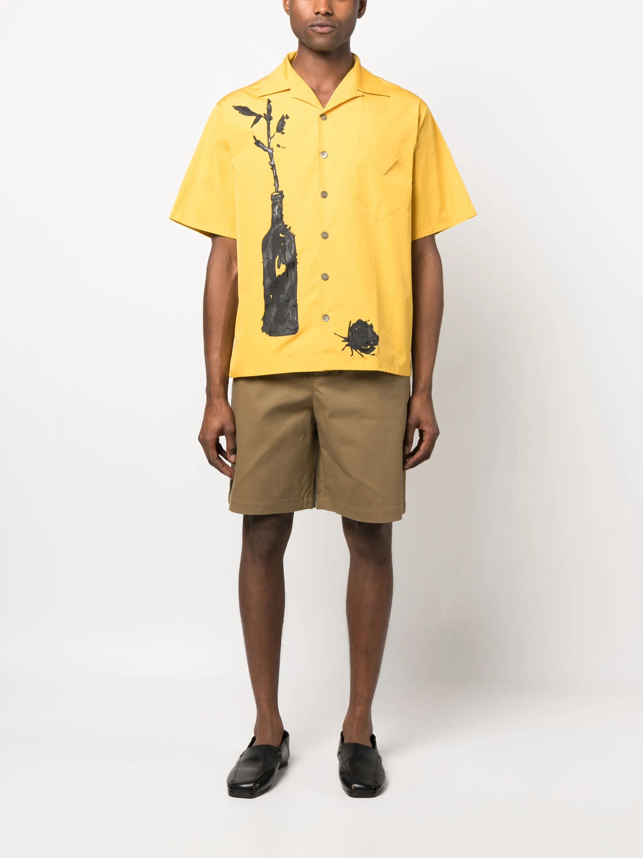 elasticated-waist cotton shorts
