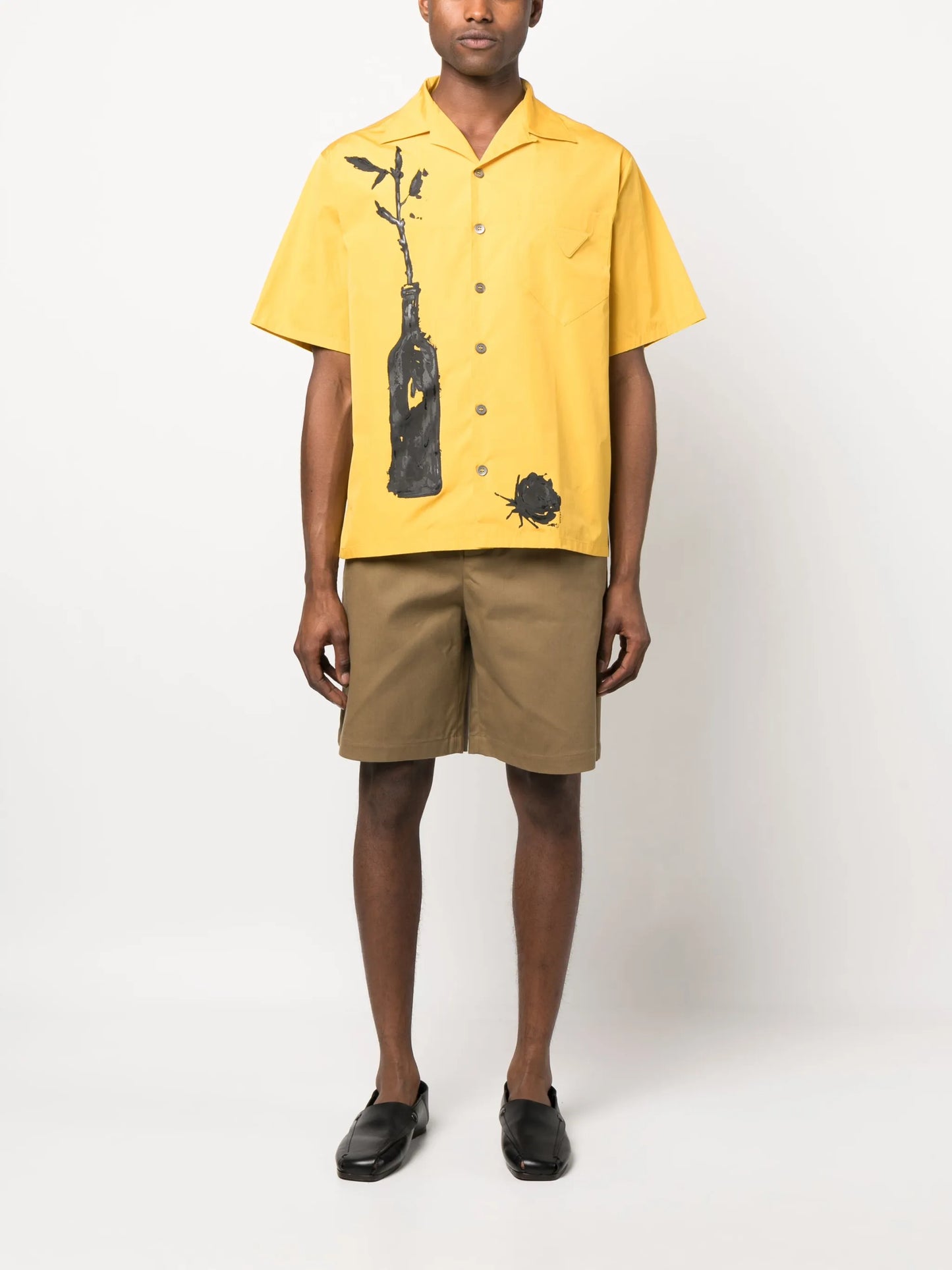 elasticated-waist cotton shorts